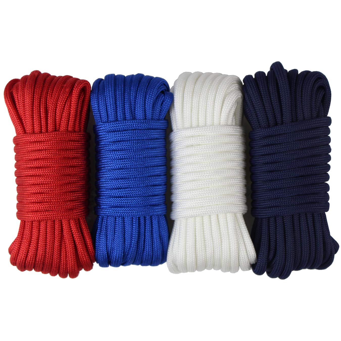 4-Pack 19ft Paracord Rope for Bracelets, Dog Collars & DIY Crafts