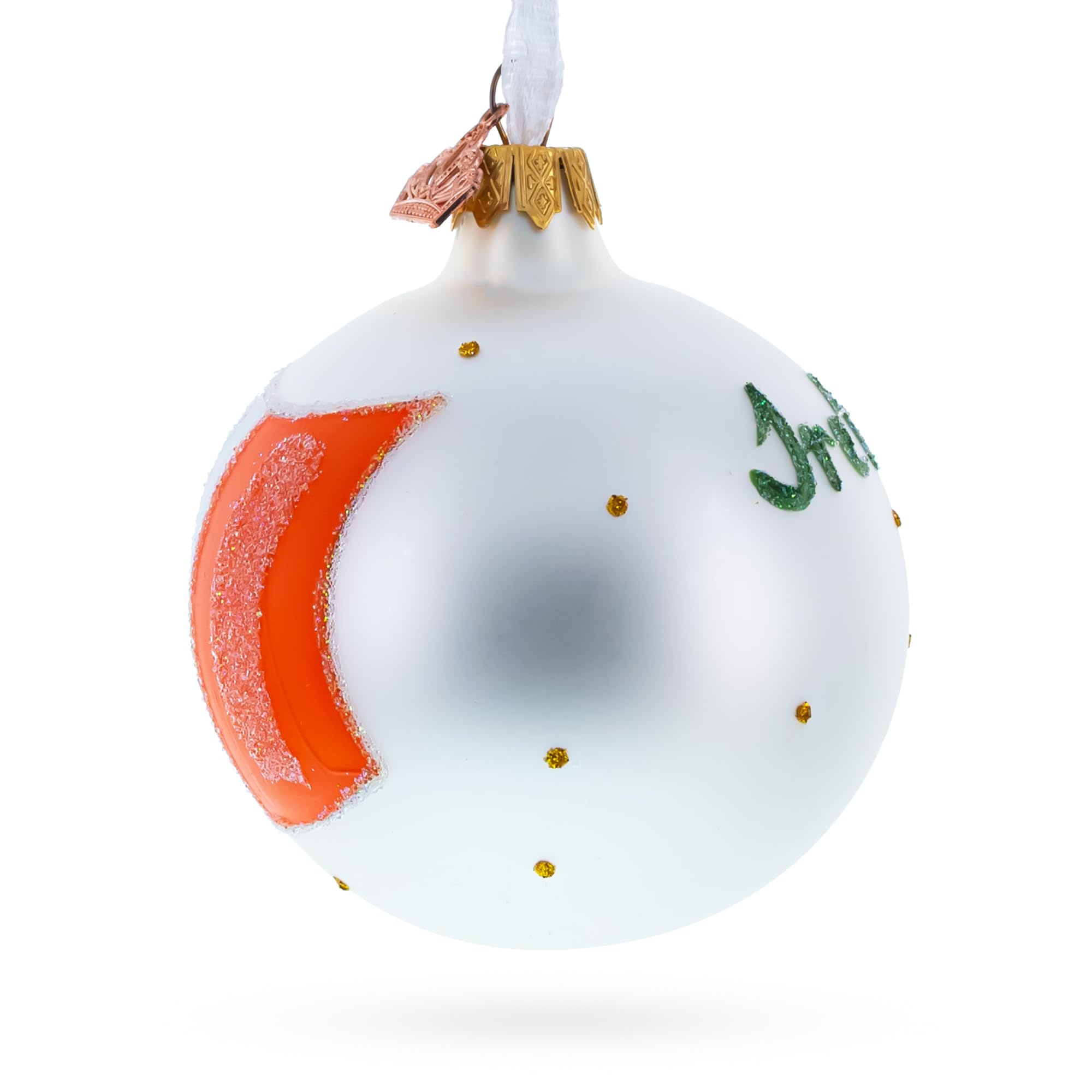 Irish Flag Glass Ball Christmas Ornament - 3.25 Inch Handmade Holiday Decoration for Tree, Gift, and Home Decor