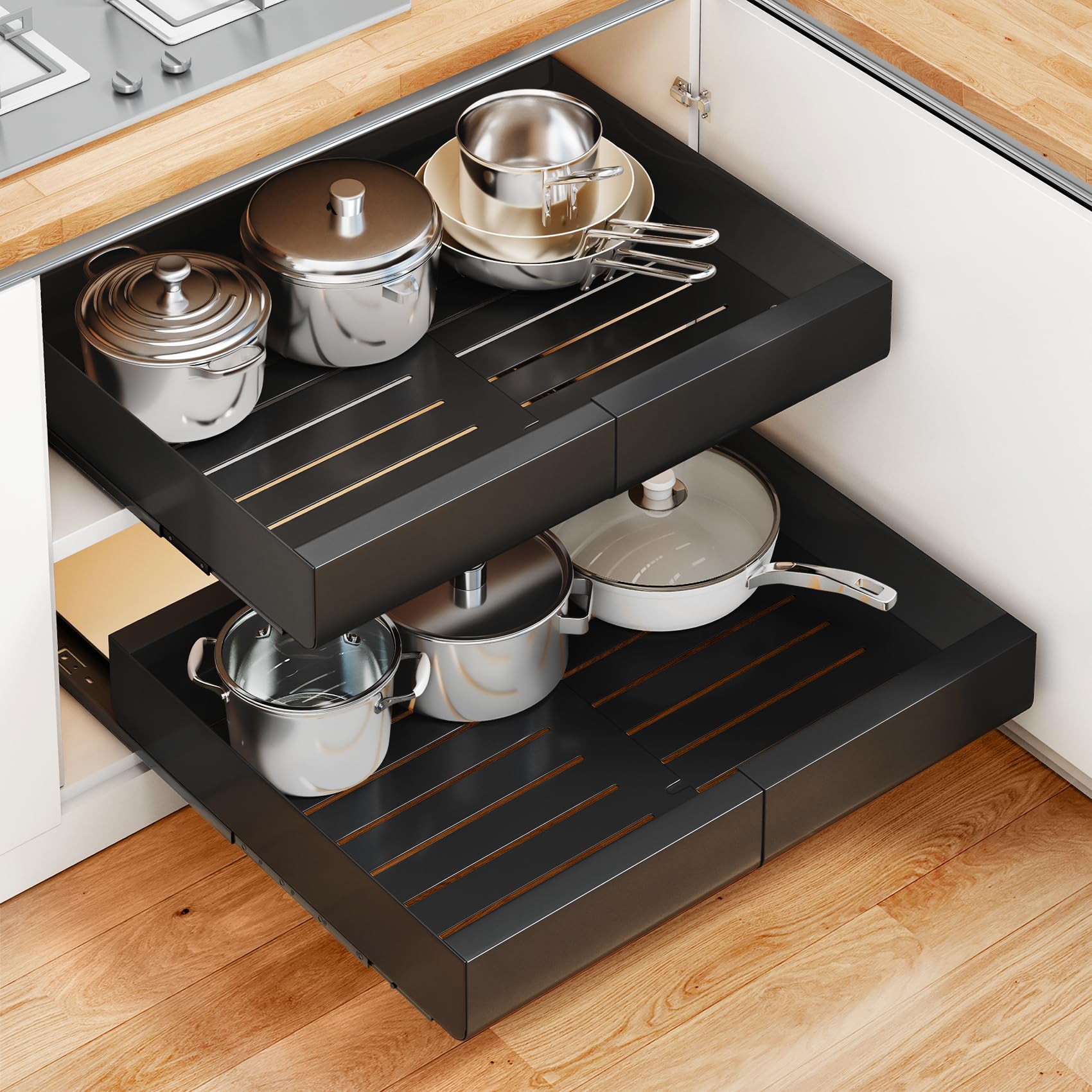 Heavy Duty Pull Out Cabinet Organizer - Expandable 12