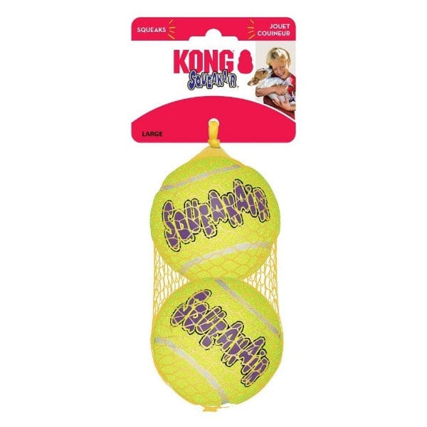 KONG SqueakAir Balls - Durable Dog Chew Toys for Small & Large Dogs - Interactive Play & Teeth Cleaning - Perfect for Fetch, Training & Indoor/Outdoor Fun