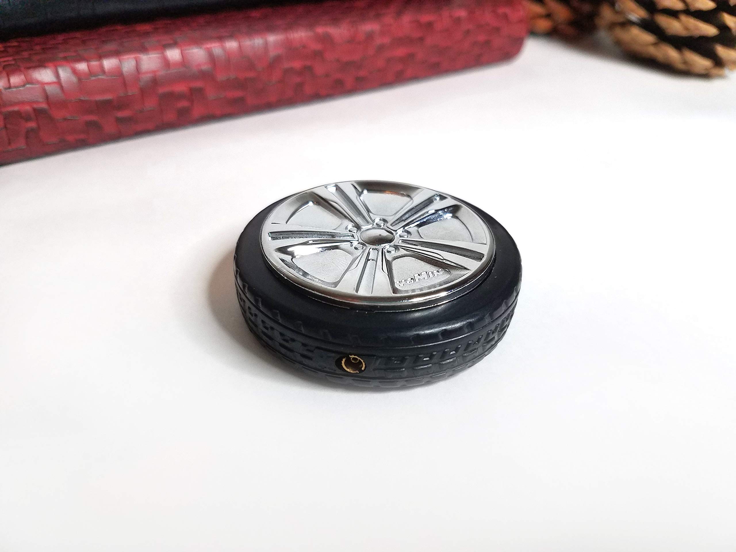 Collectible Tire Shaped Butane Lighter - Refillable Truck Lighter for Camping & Gifts (Silver)