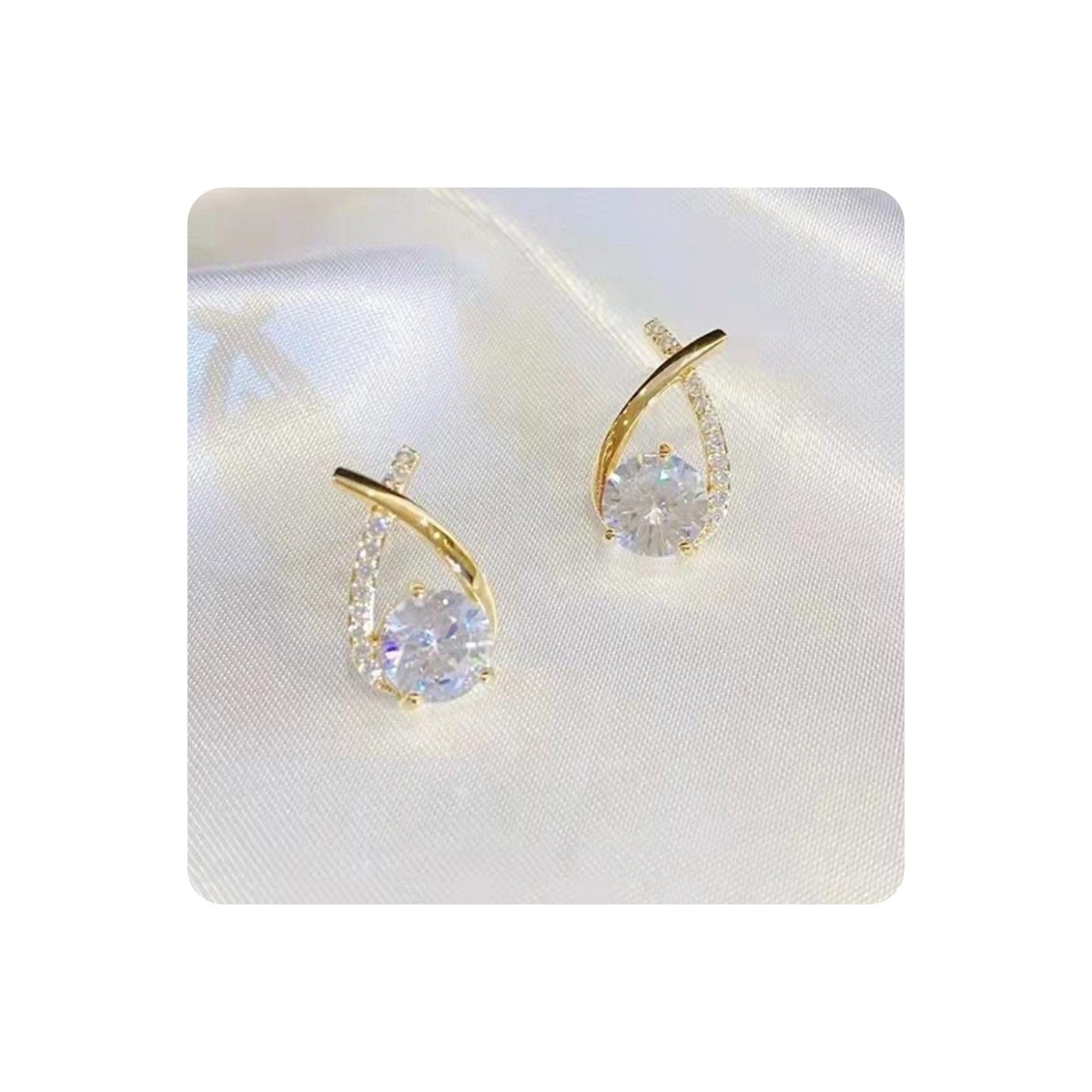 925 Sterling Silver Diamond Stud Earrings for Women - Elegant Wedding, Birthday & Anniversary Gift for Her - Perfect for Bridal Jewelry, Date Nights & Special Occasions
