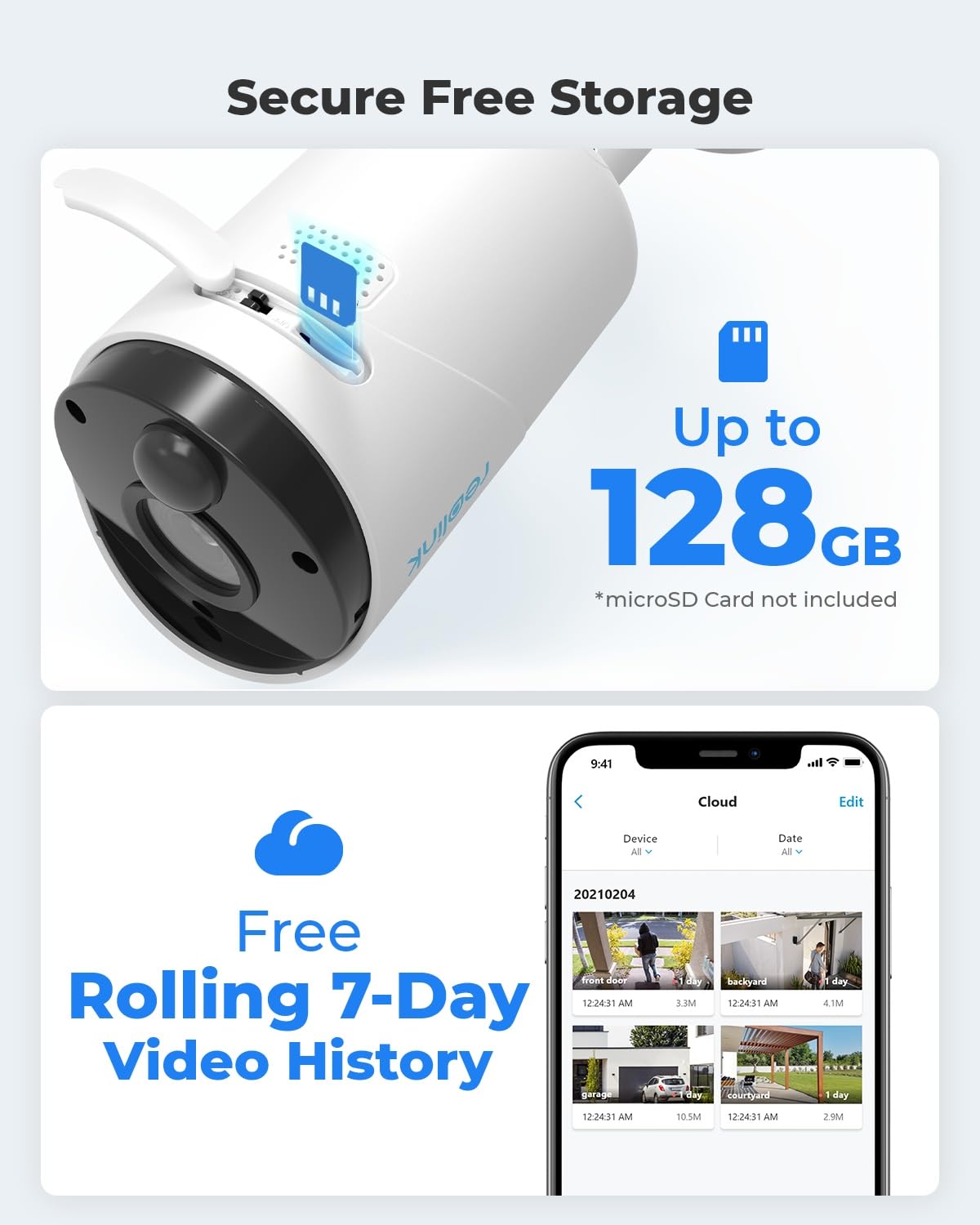 Reolink Argus Eco 2K Solar Security Camera - Wireless Outdoor WiFi Surveillance with 3MP Night Vision, 2-Way Audio, Local Storage & No Monthly Fees - Ideal for Home, Garage & Backyard Security Monitoring