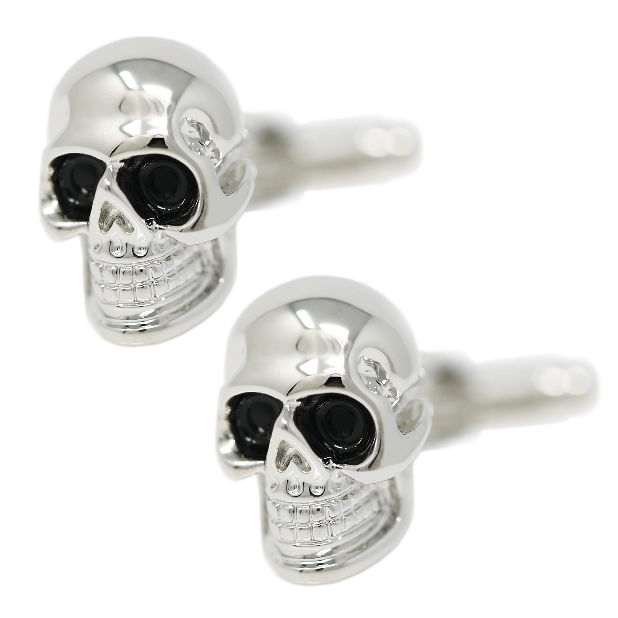 Skull Cufflinks for Men - Pirate Logo Dress Cufflinks Set with Gift Box - Perfect for Formal Events, Weddings & Costume Parties