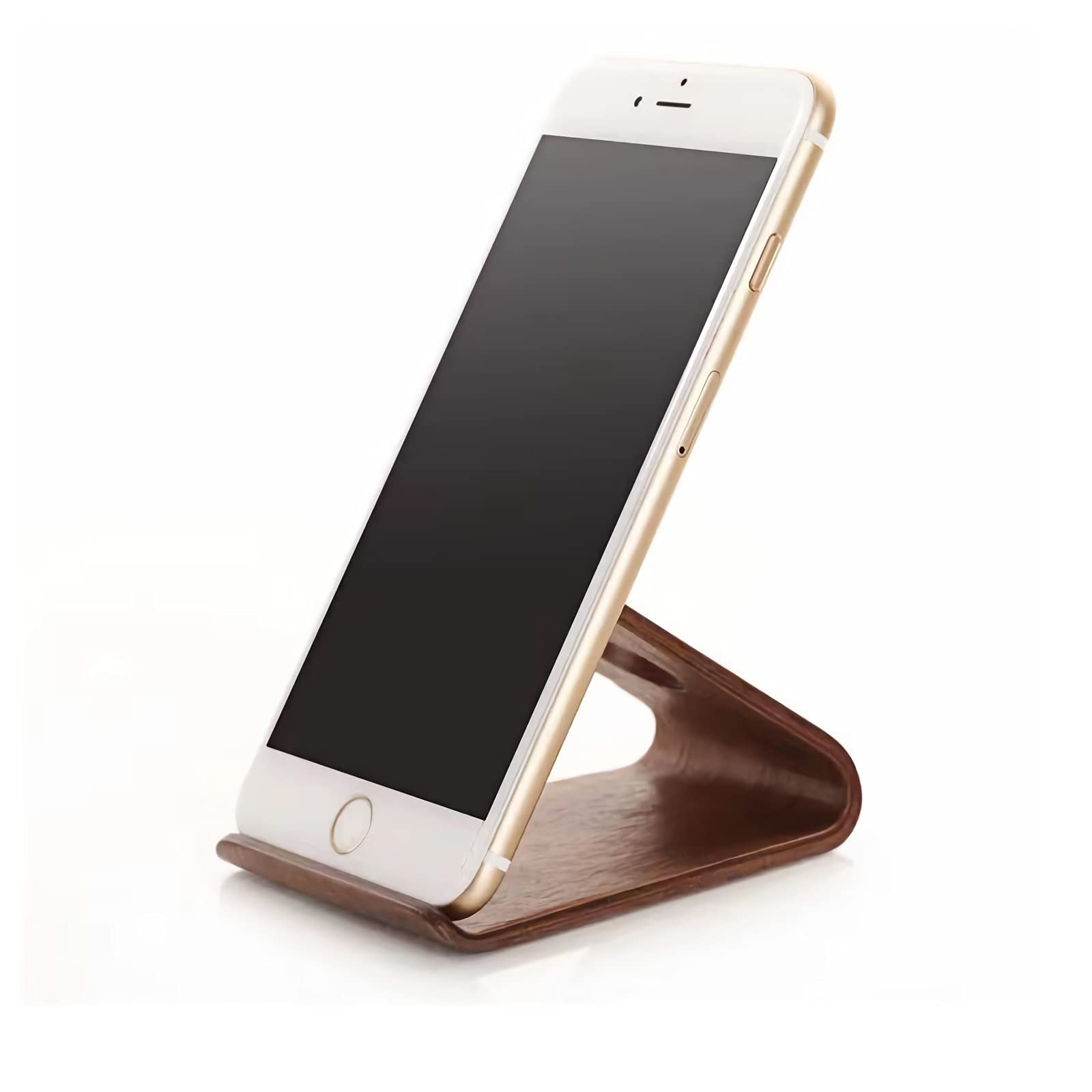 Universal Wooden Cell Phone Stand - Non-Slip Stable Desktop Phone Holder for iPhone 13, Samsung Galaxy, iPad & Tablets - Perfect for Video Calls, Streaming & Desk Organization (Home Office, Bedroom, Kitchen Use)