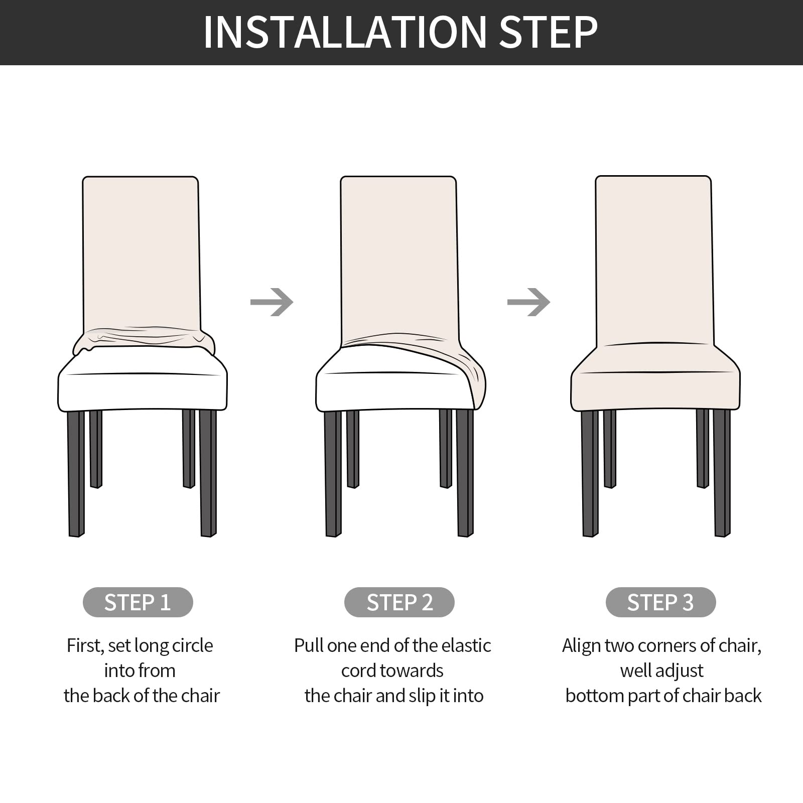 **Gibelle Stretch Spandex Dining Chair Covers Set of 4 - Washable & Removable Slipcovers for Kitchen Parsons Chairs, Brown Cubes Design - Perfect for Home Dining Room, Restaurant, and Party Decor**