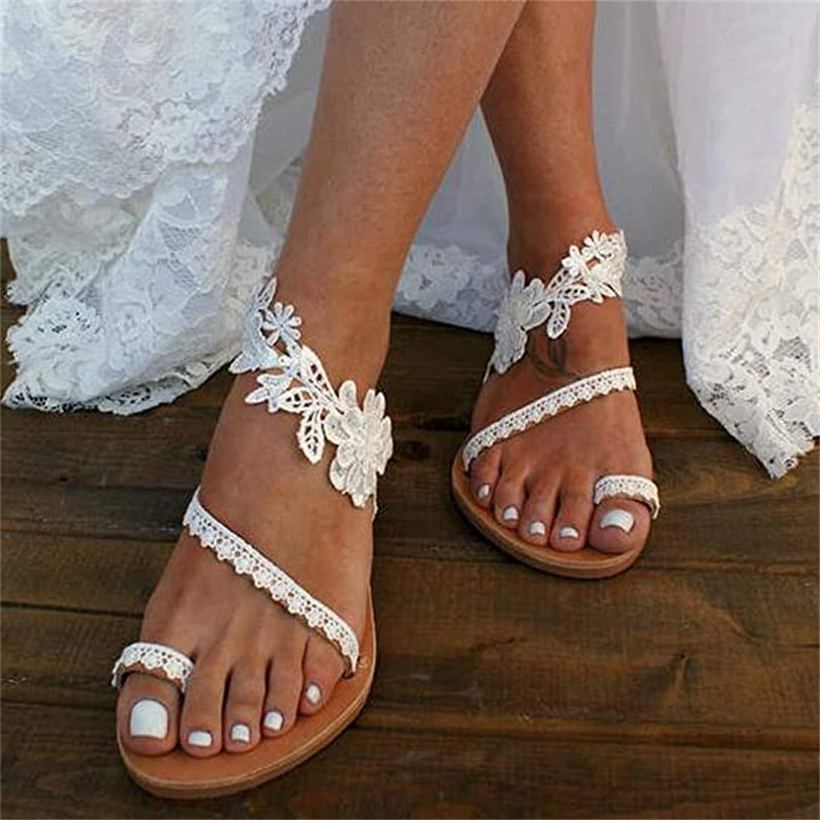 Women's Bohemian Flat Sandals - Cute Open Toe Summer Beach Shoes | Dressy Casual Flip Flops for Women | Perfect for Beach Vacations, Music Festivals & Boho Chic Outfits