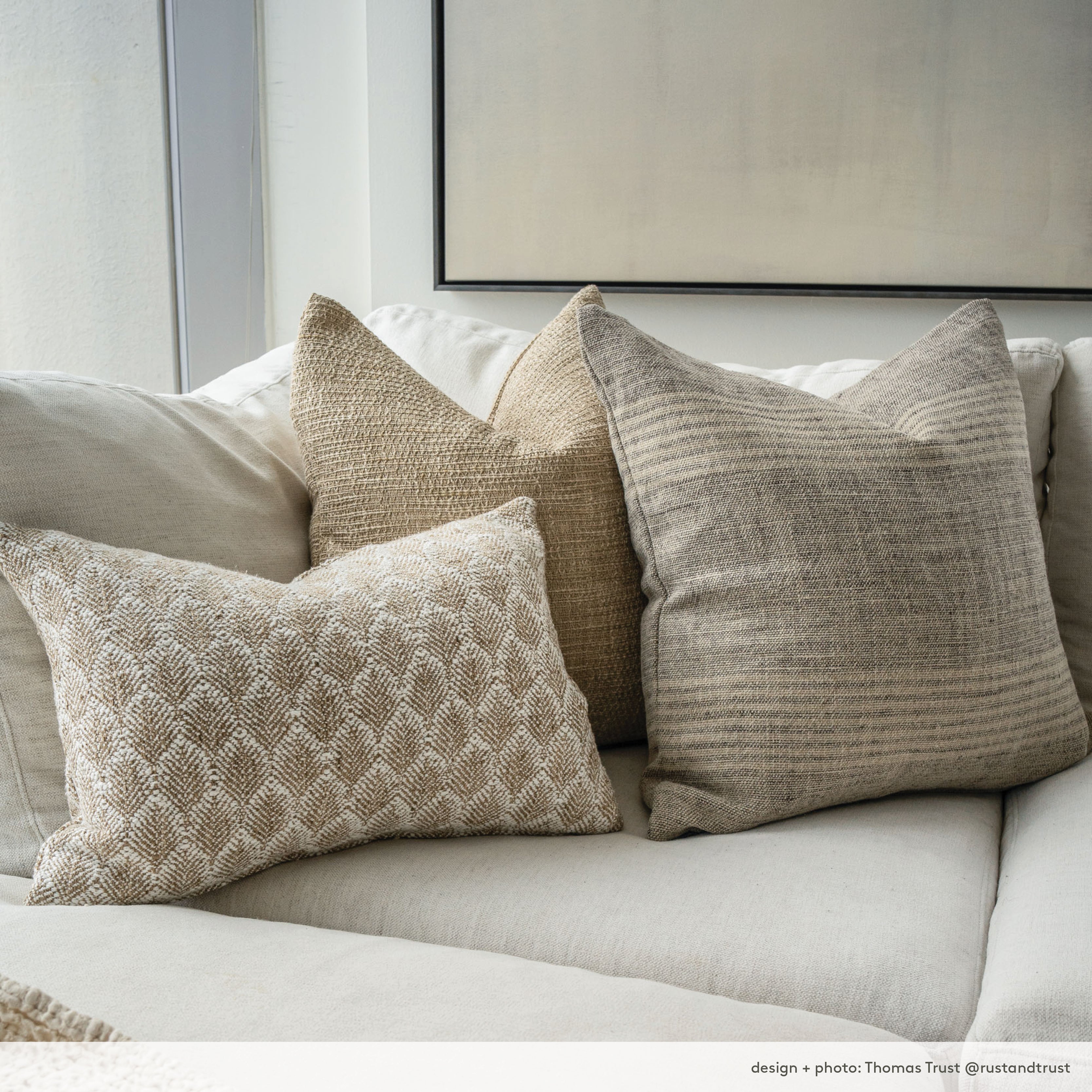 Stockton Stripe 22x22 Decorative Throw Pillow Cover - Graphite Gray Cushion for Sofa, Bed & Home Decor - Soft Cotton Square Pillowcase for Living Room, Bedroom & Dorm