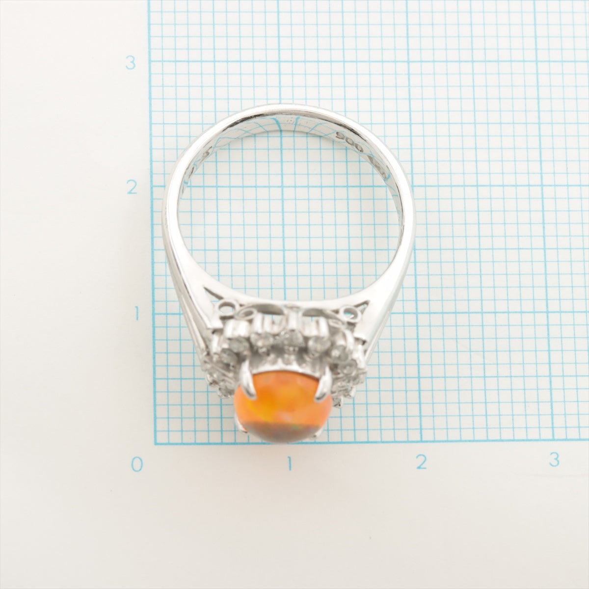 Exquisite Fire Opal Diamond Ring in Platinum - Perfect for Engagement, Anniversary & Special Occasions