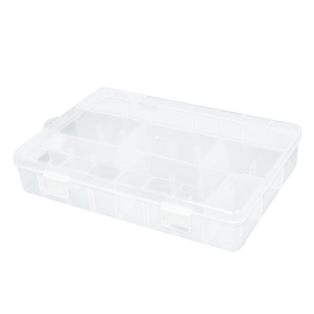 Clear Plastic Tool Organizer with 3 Compartments & 4 Removable Tool Boxes - White Storage Case for DIY, Crafts, and Workshop Organization