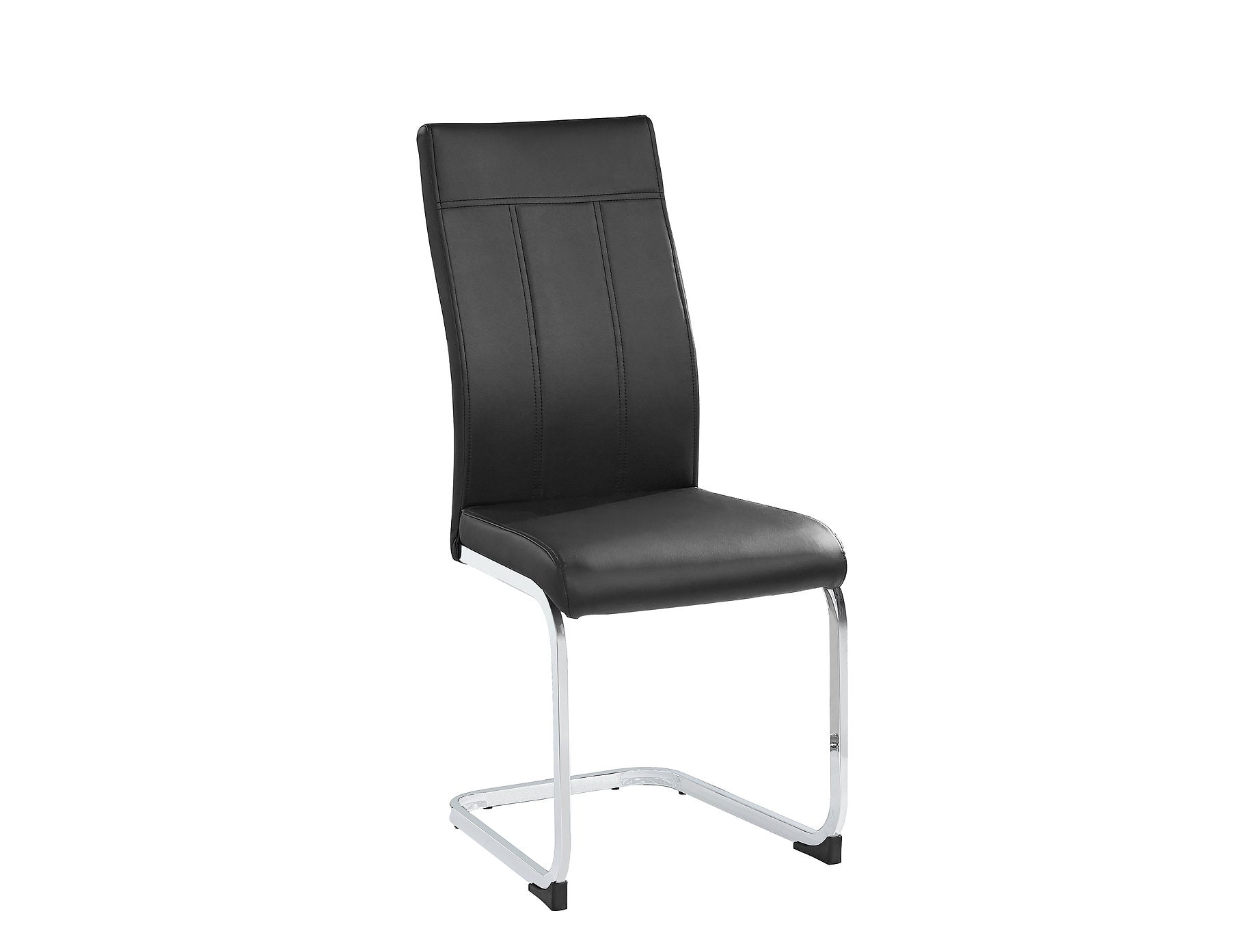 Premium Black Bonded Leather Dining Chairs - Set of 6 for Modern Home, Restaurant & Office - Comfortable Upholstered Seating for Kitchen, Dining Room & Conference Areas