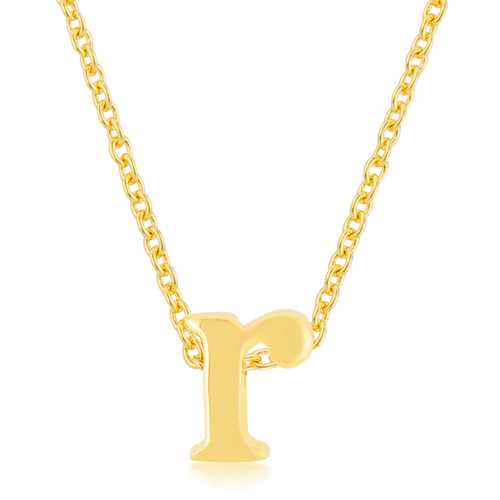Golden Initial R Pendant Necklace - Personalized Letter Jewelry Gift for Women - Perfect for Birthdays, Anniversaries & Special Occasions