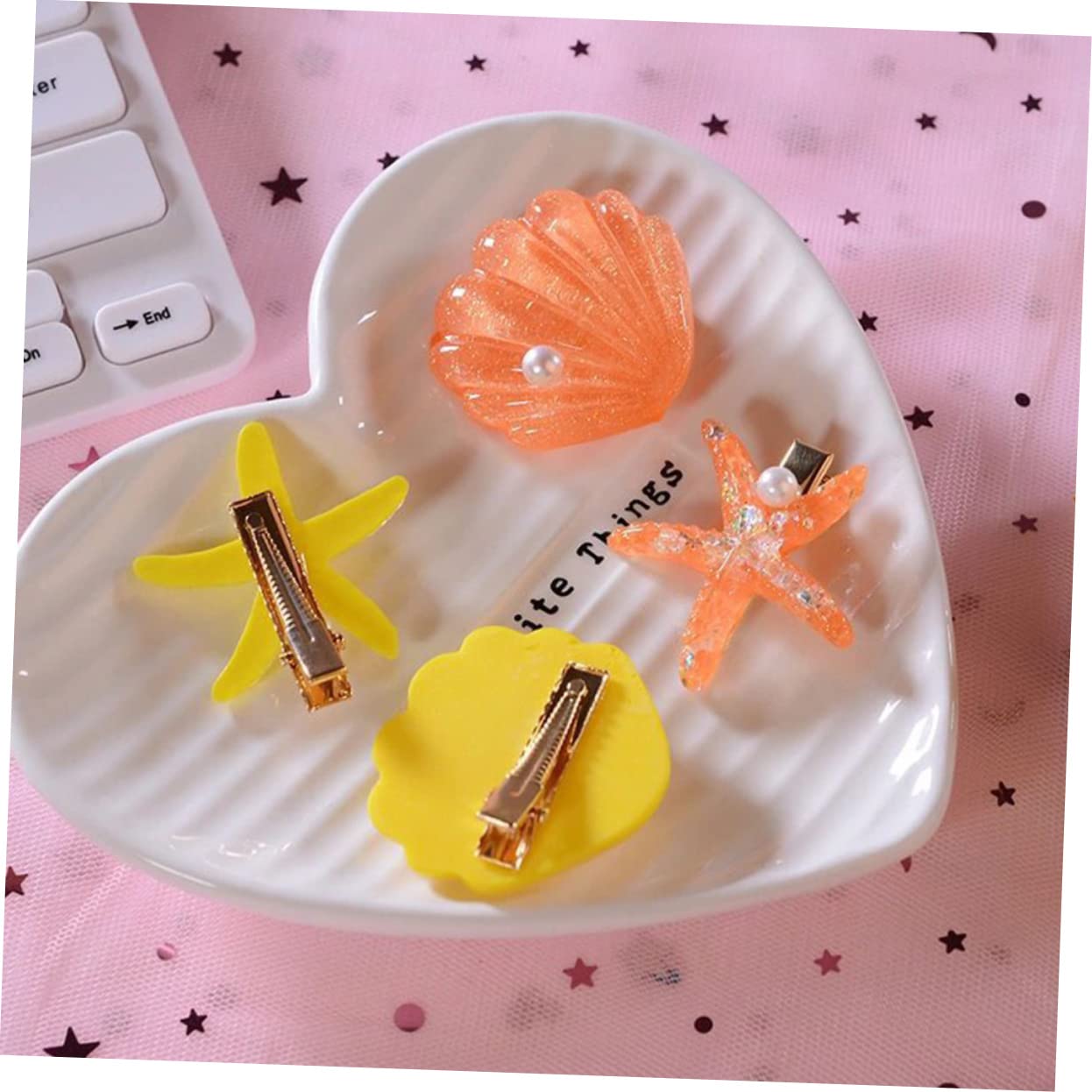 Mermaid Hair Clips 4Pcs - Seashell Barrettes for Girls, Styling Accessories for Beach & Party