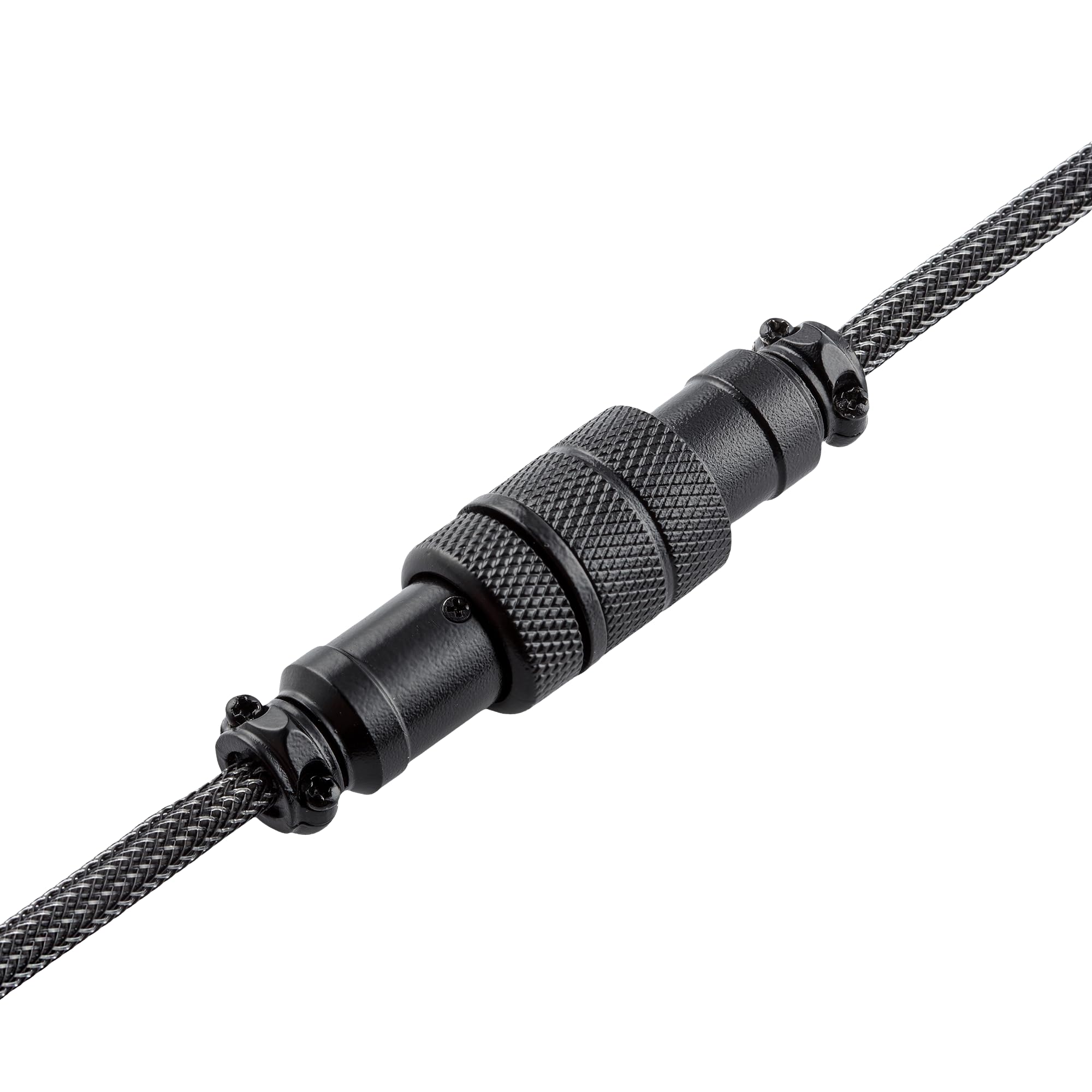 Premium Custom Coiled USB C Cable for Gaming Keyboards - Double-Sleeved Mechanical Keyboard Cable with Detachable Aluminum Aviator Connector (1.5M USB-C to USB-A, Carbon Black) - Perfect for Esports, Streaming & Professional Gaming Setups