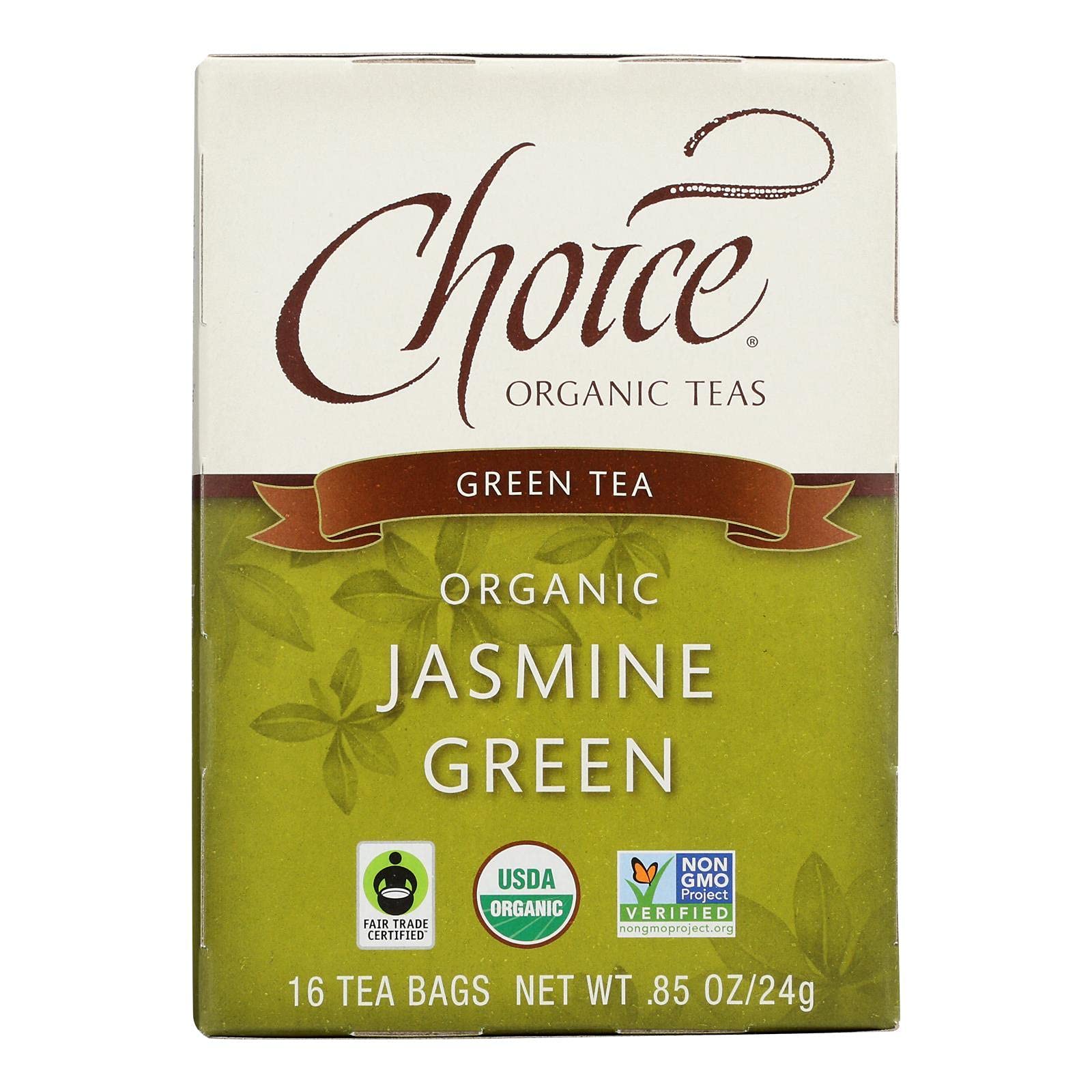 Choice Organic Teas Jasmine Green Tea - 16 Tea Bags (Case of 6) | 95%+ Organic Certified | Floral Aromatic Green Tea for Relaxation & Weight Loss | Perfect for Morning Boost, Afternoon Tea Break & Evening Relaxation