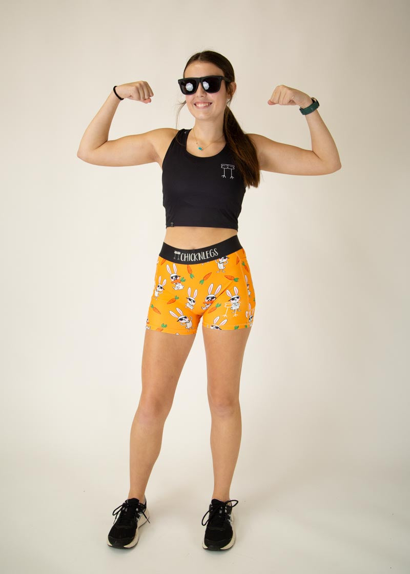 Women's Bad Bunny 3 Compression Shorts - High Waist Workout Running Yoga Gym Athletic Shorts for Women - Perfect for Fitness, Sports & Everyday Wear