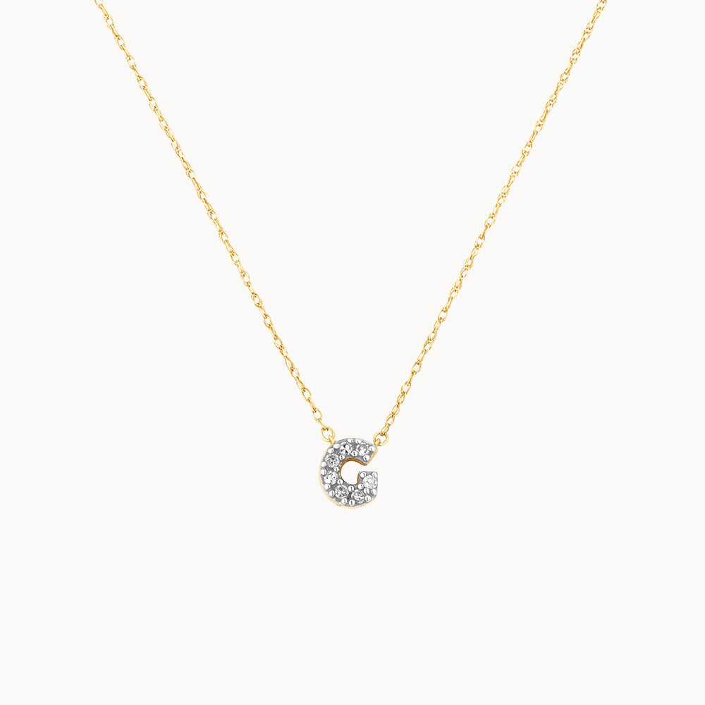 10k Gold Diamond Letter G Necklace for Women - Elegant Initial Pendant Jewelry Gift for Birthday, Anniversary & Valentine's Day