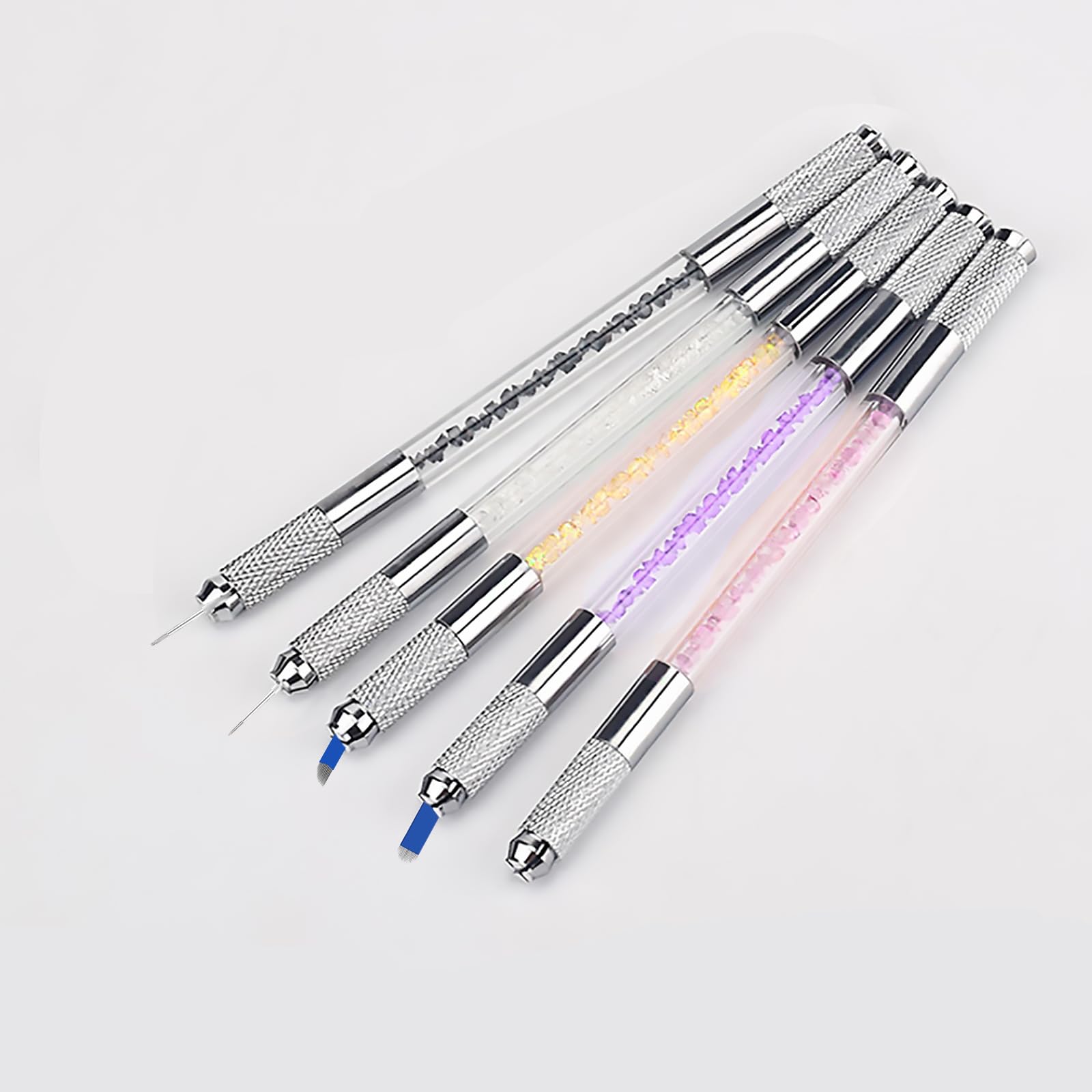 Microblading Pen Set - 5 Piece Double Sided Manual Eyebrow Tattoo Kit with Microblade Tools for Professional Salon & Home Makeup Supplies - Perfect for Eyebrow Shaping & Enhancement