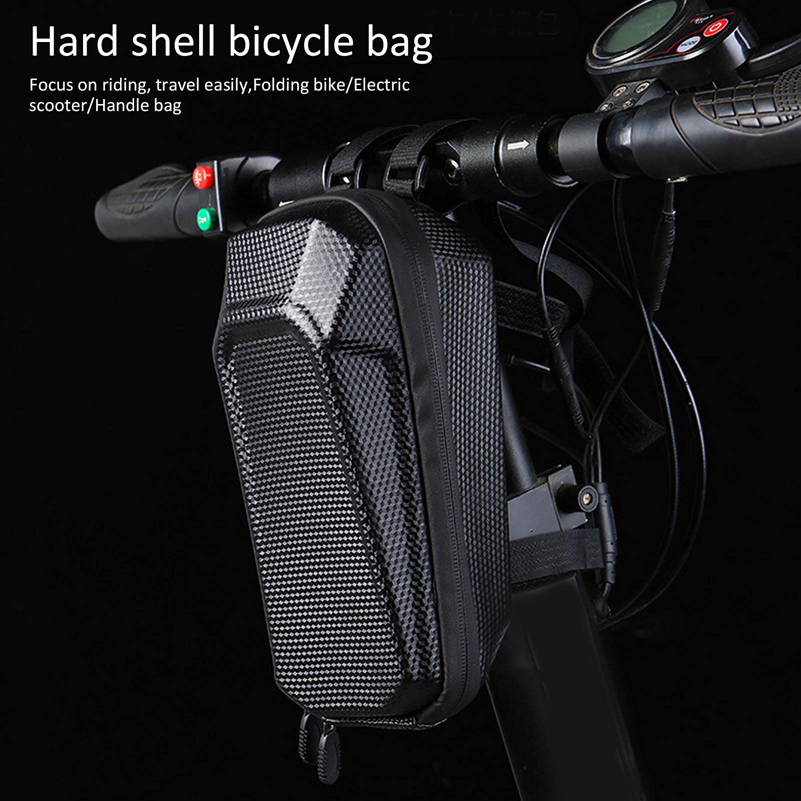 Premium Electric Scooter Handlebar Bag - Large Capacity EVA Hard Shell Front Storage for Commuting & Outdoor Adventures