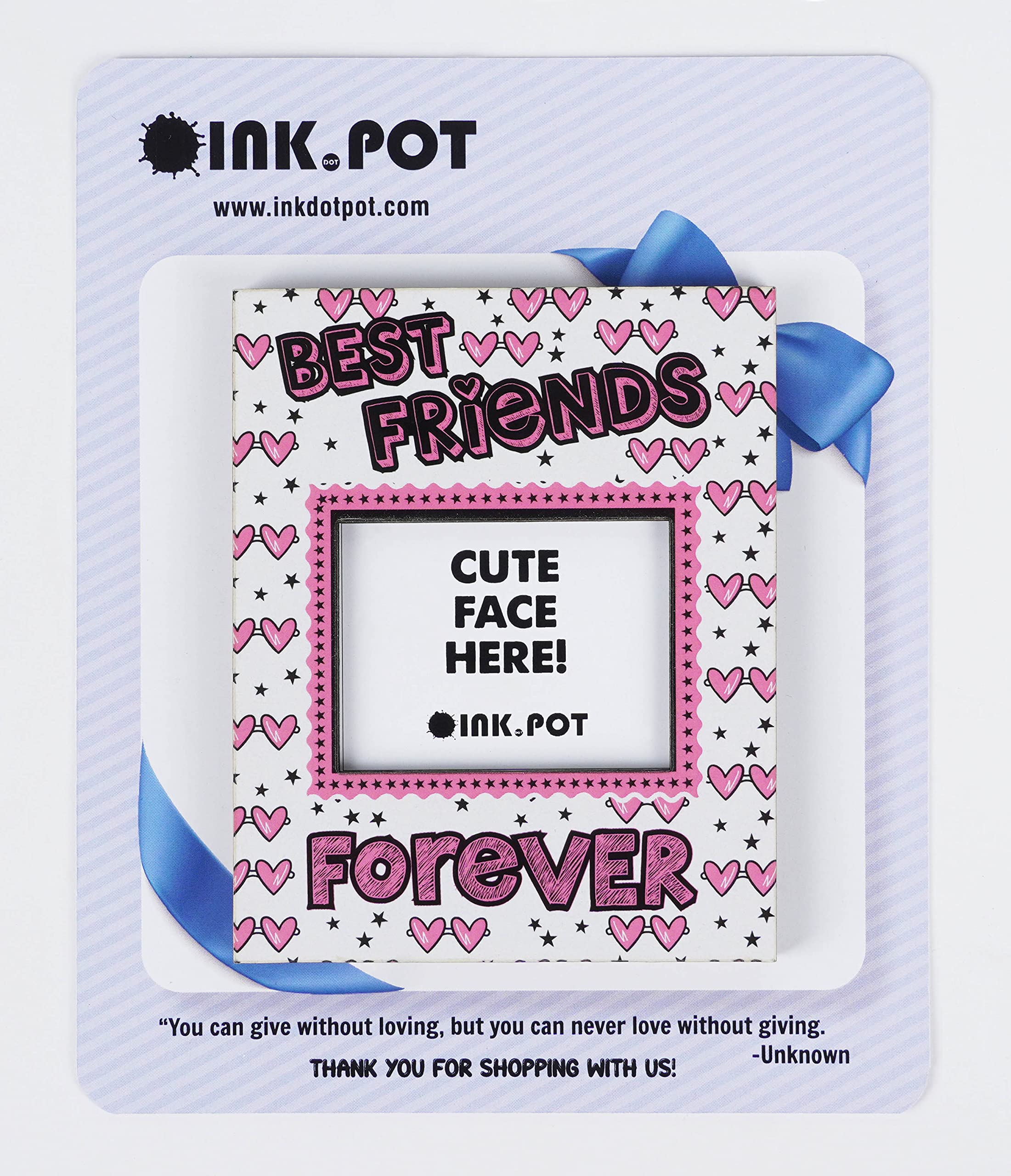 Best Friends Forever Photo Magnet Frame - Refrigerator Magnetic Photo Frames - Mini Picture Frames - Perfect Gift for Friends & BFFs (10x8cm) - Ideal for Kitchens, Offices & Dorm Decor