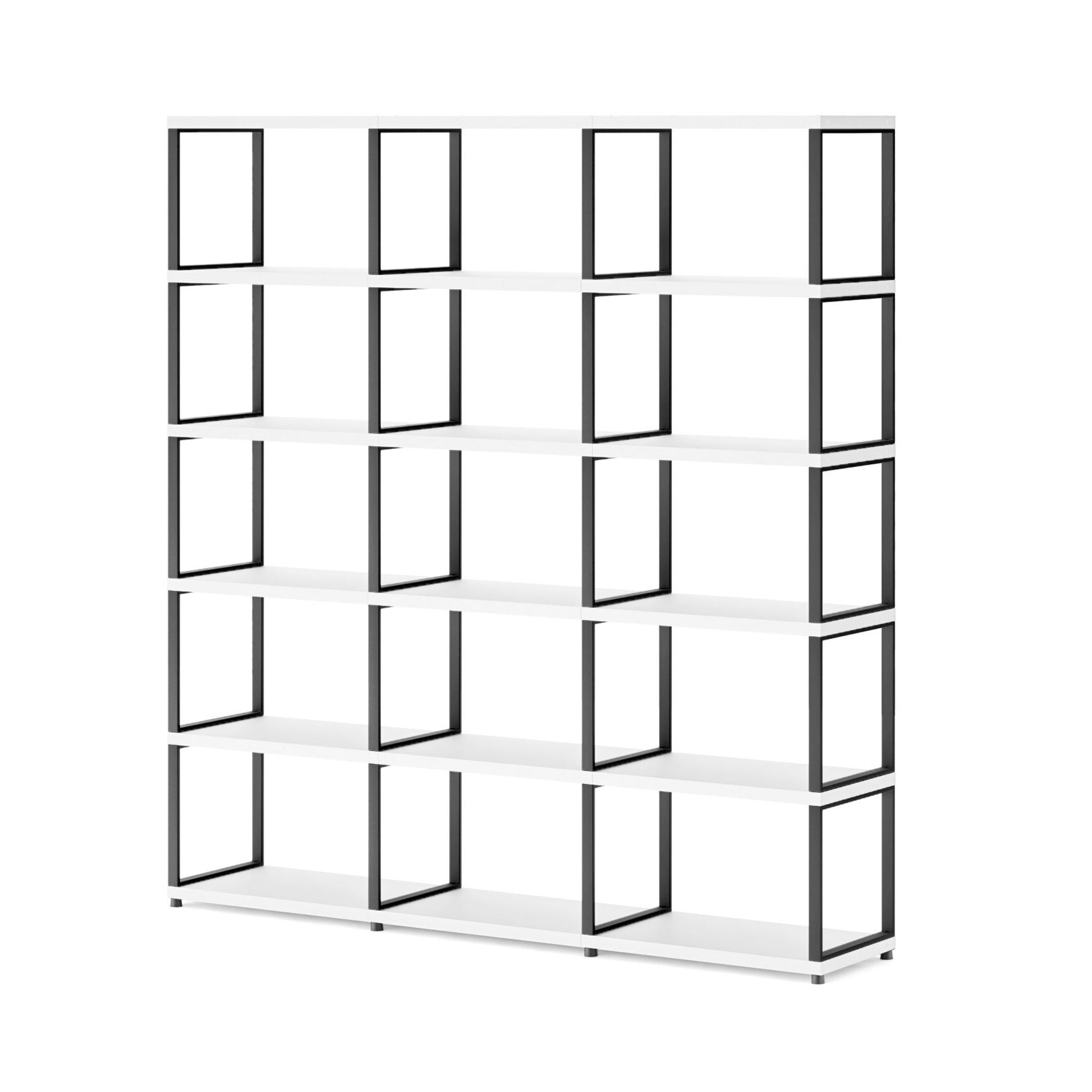 MAXX Modern 5-Tier Bookshelf - 3x5 Storage Shelf Unit for Living Room, Bedroom & Office - Sturdy Wooden Shelving for Books, Decor & Organizing
