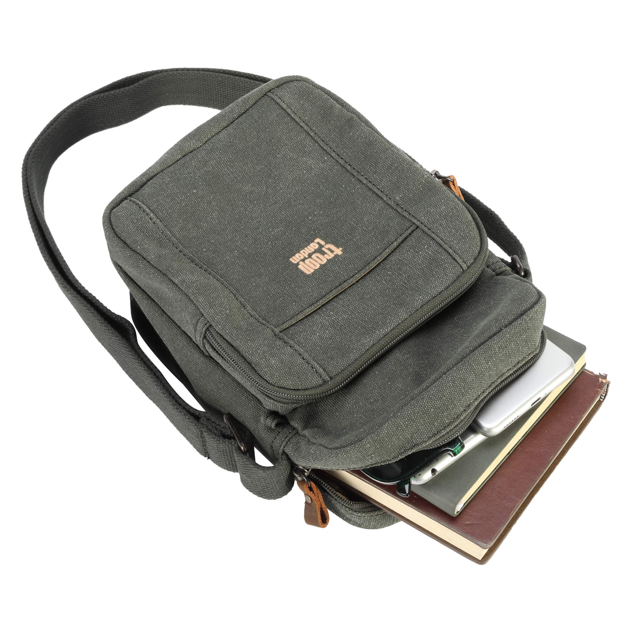 TRP0370 Troop London Classic Canvas Crossbody Bag for Men & Women - Stylish & Durable Everyday Shoulder Bag for Work, Travel & Casual Outings