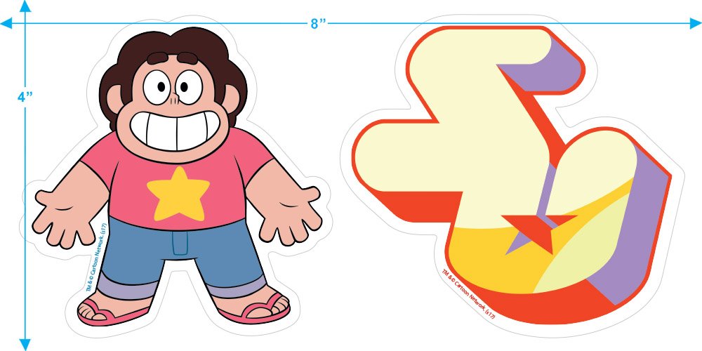 Popfunk Classic Steven Universe Big Donut Cartoon Network T-Shirt & Stickers Set - Fun Cartoon Graphic Tee for Fans, Cosplay, and Everyday Wear