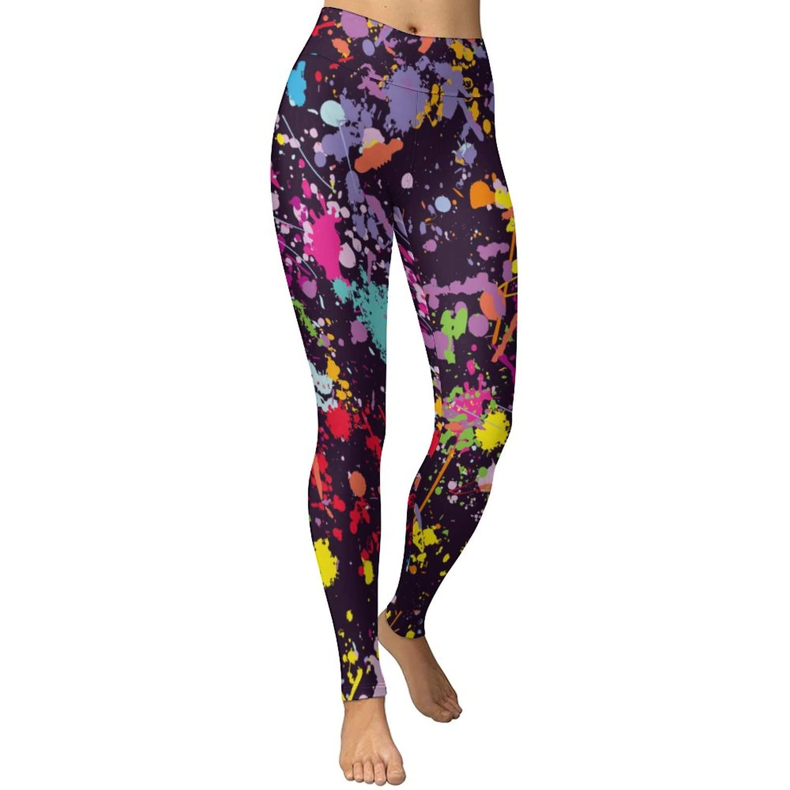 Color Splash Women's High Waist Yoga Pants - Workout Leggings for Yoga, Gym & Running - Comfortable Stretchy Fitness Tights for Women