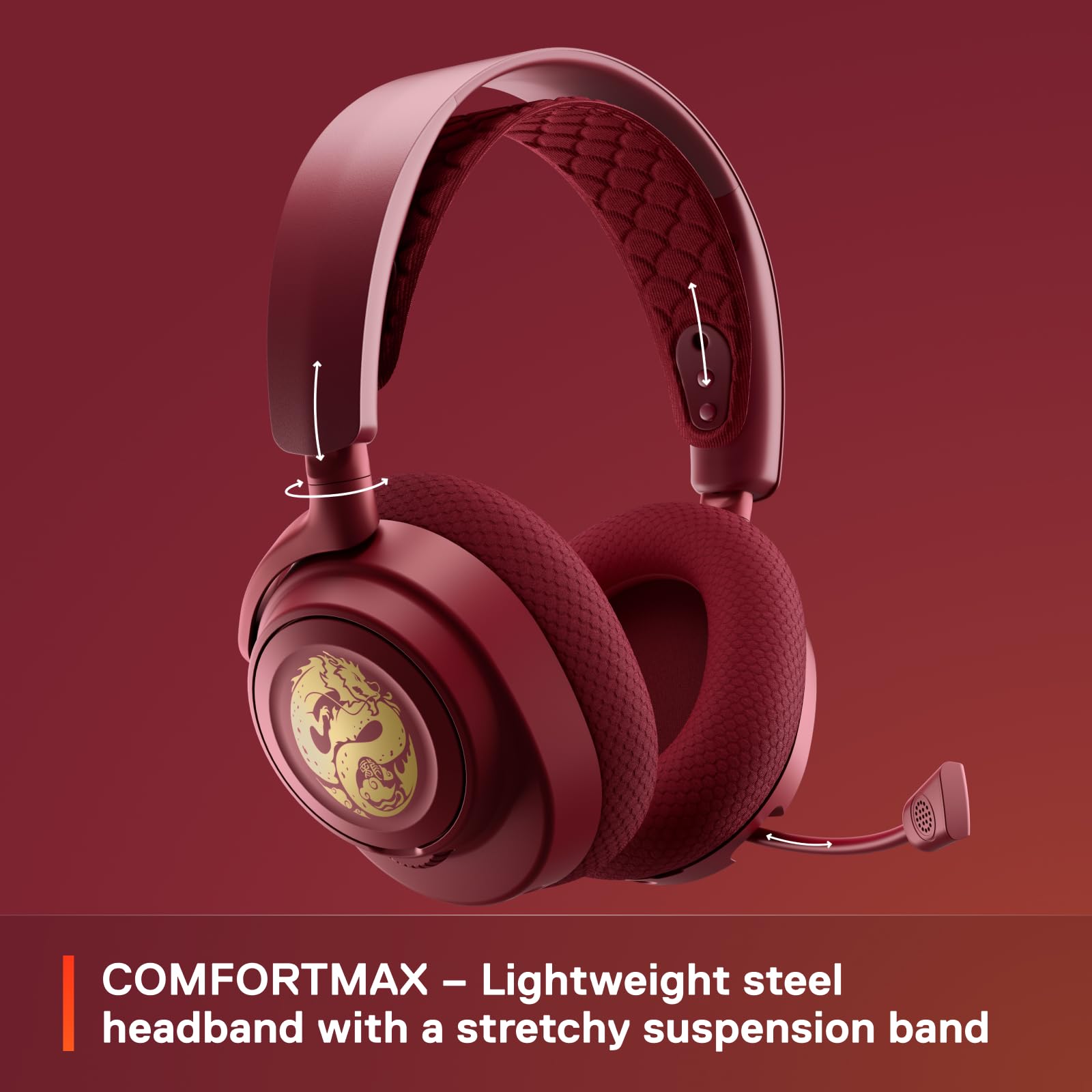 SteelSeries Arctis Nova 7 Wireless Gaming Headset - Dragon Edition with 2 Speaker Plates | Dual Wireless 2.4GHz & Bluetooth | 38-Hour Battery | Multi-Platform for PC, PS5, Mac, Switch & Mobile | Perfect for Competitive Gaming & Streaming