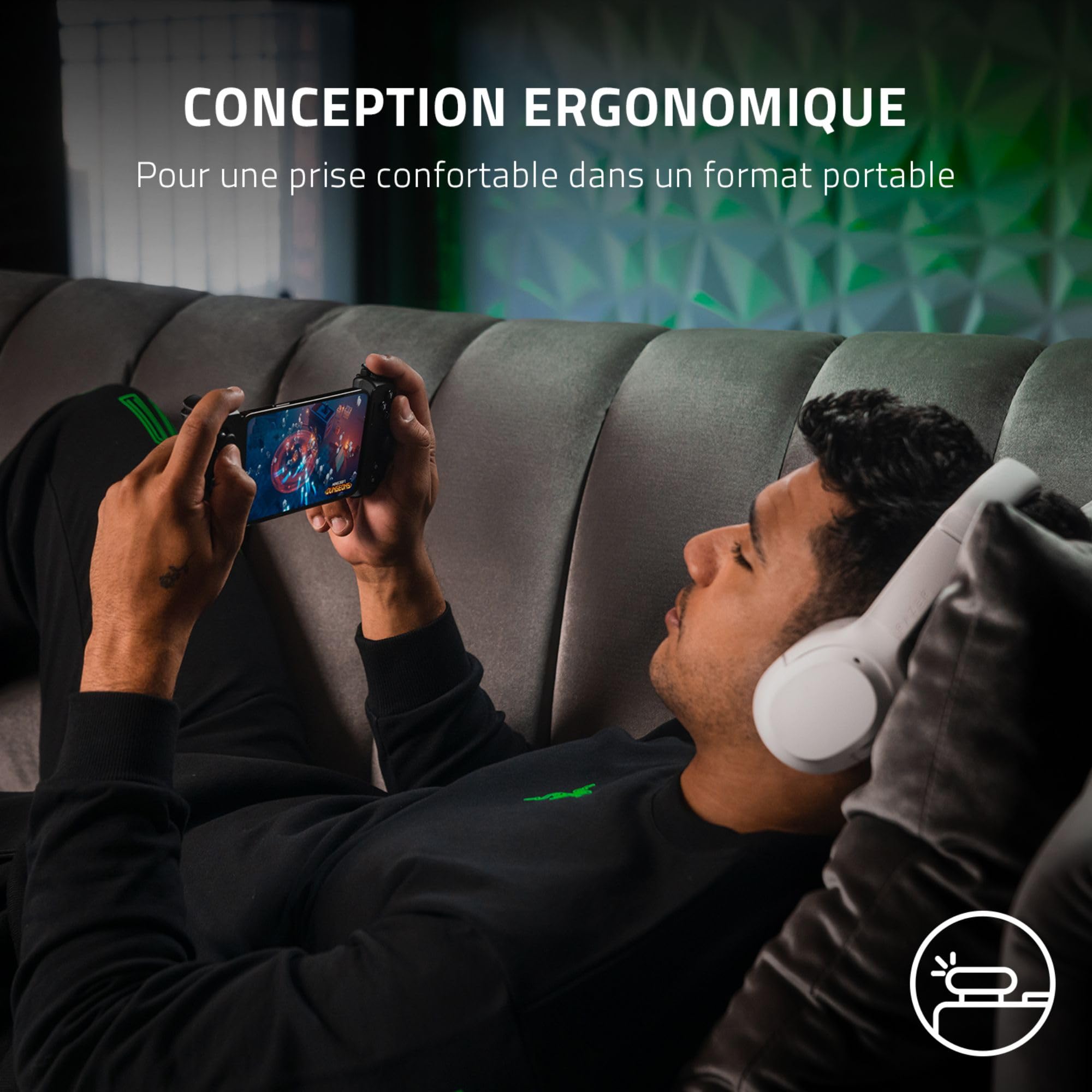 Razer Kishi V2 Mobile Game Controller for iPhone - Universal Gaming with Extendable Bridge, PC & Console Game Streaming, Ergonomic Design, Nexus App Support (Black) | Perfect for Mobile Gaming, Cloud Gaming & Remote Play Anywhere