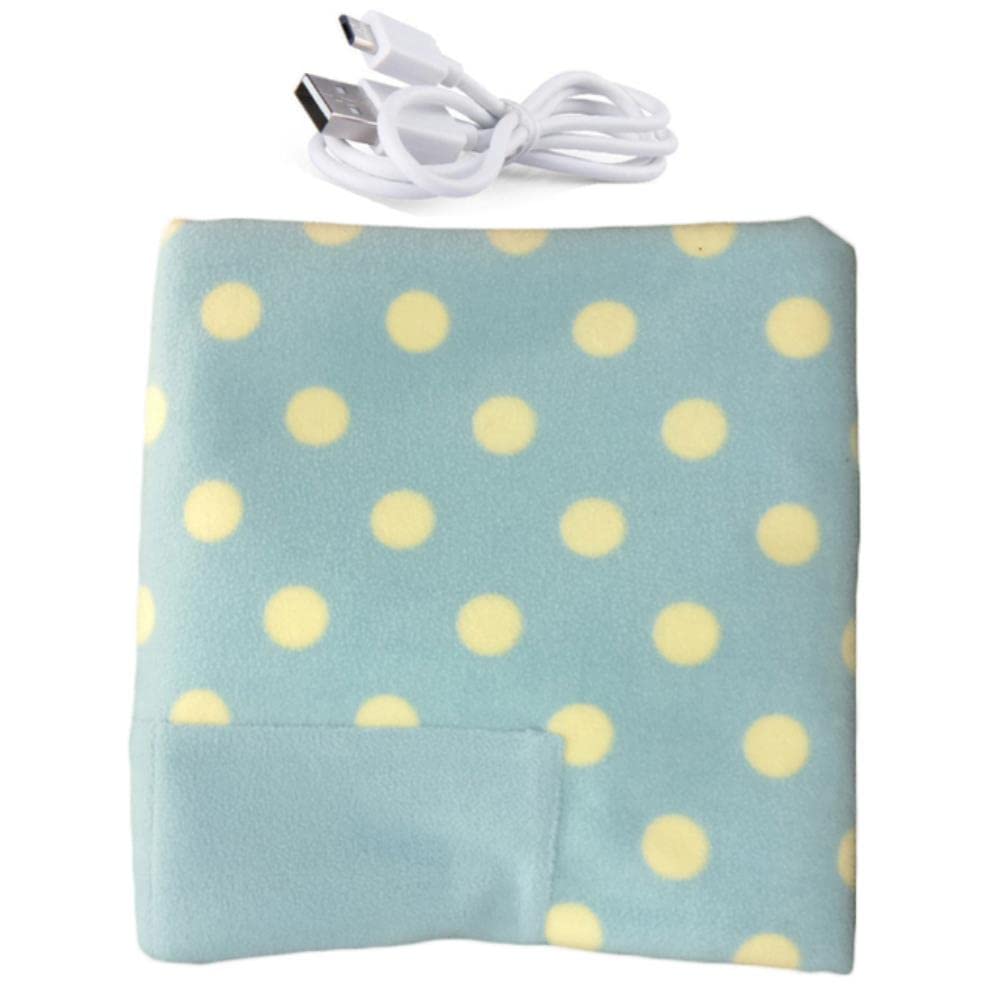 Electric Heated Shawl Blanket - USB-Powered Portable Heating Wrap for Home, Office & Car - Soft Flannel Mini Blue Blanket for Winter Warmth & Comfort