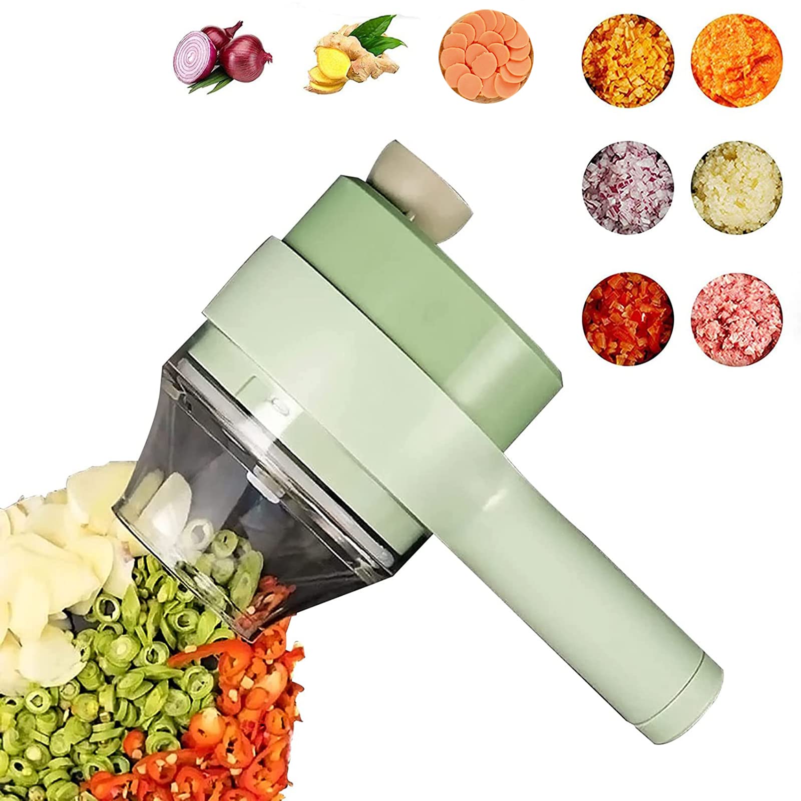 Electric Vegetable Chopper & Meat Mincer - 3-in-1 Multi-Function Handheld Food Processor for Chopping, Mixing & Grinding - Perfect for Garlic, Onions, Nuts & Meat - Ideal Kitchen Gadget for Meal Prep, Cooking & Baking