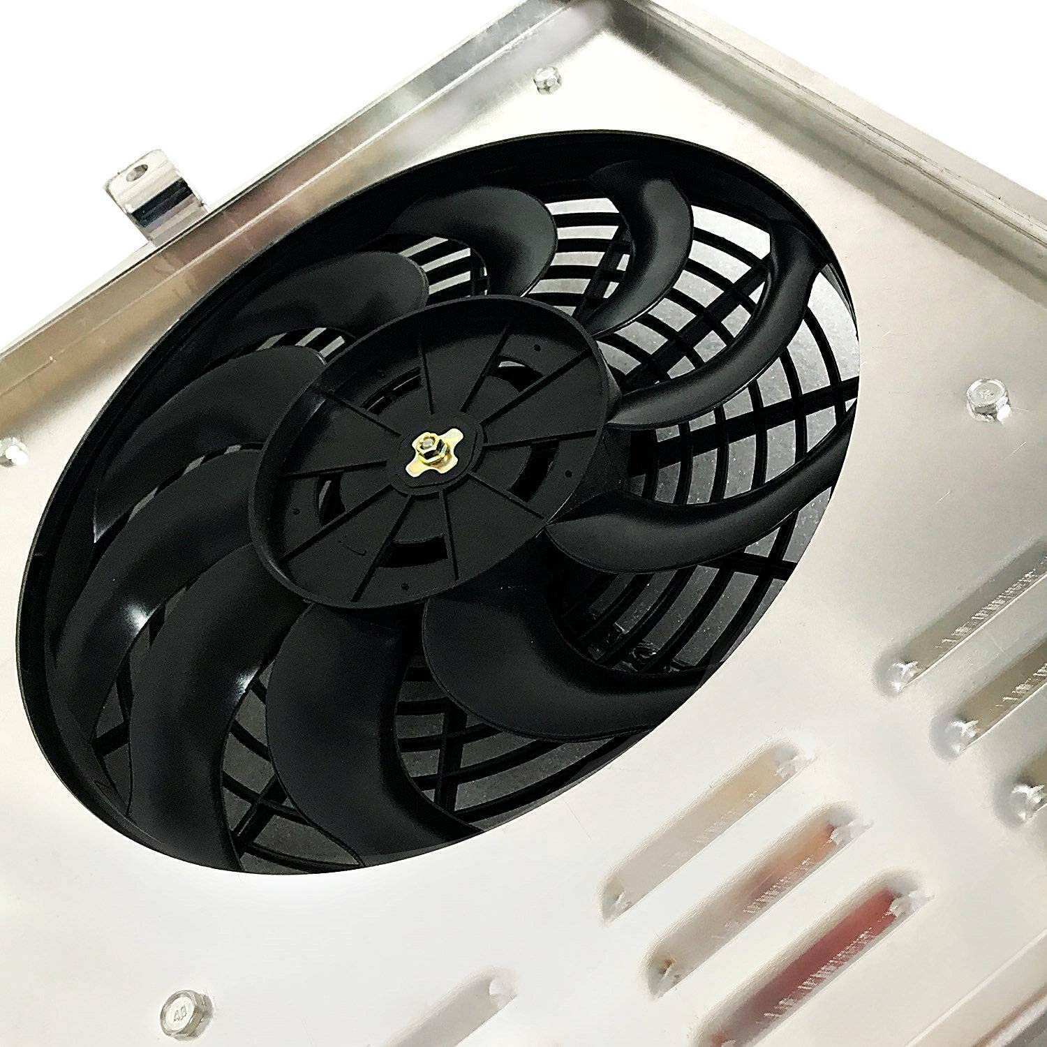 Aluminum Shroud & Fan Compatible for 1969-1973 Ford Mustang, Pinto & Mercury Cougar - High Performance Radiator Cooling Upgrade (Fits 1970, 1971, 1972 Models) - Perfect for Classic Car Restoration & Hot Rod Builds