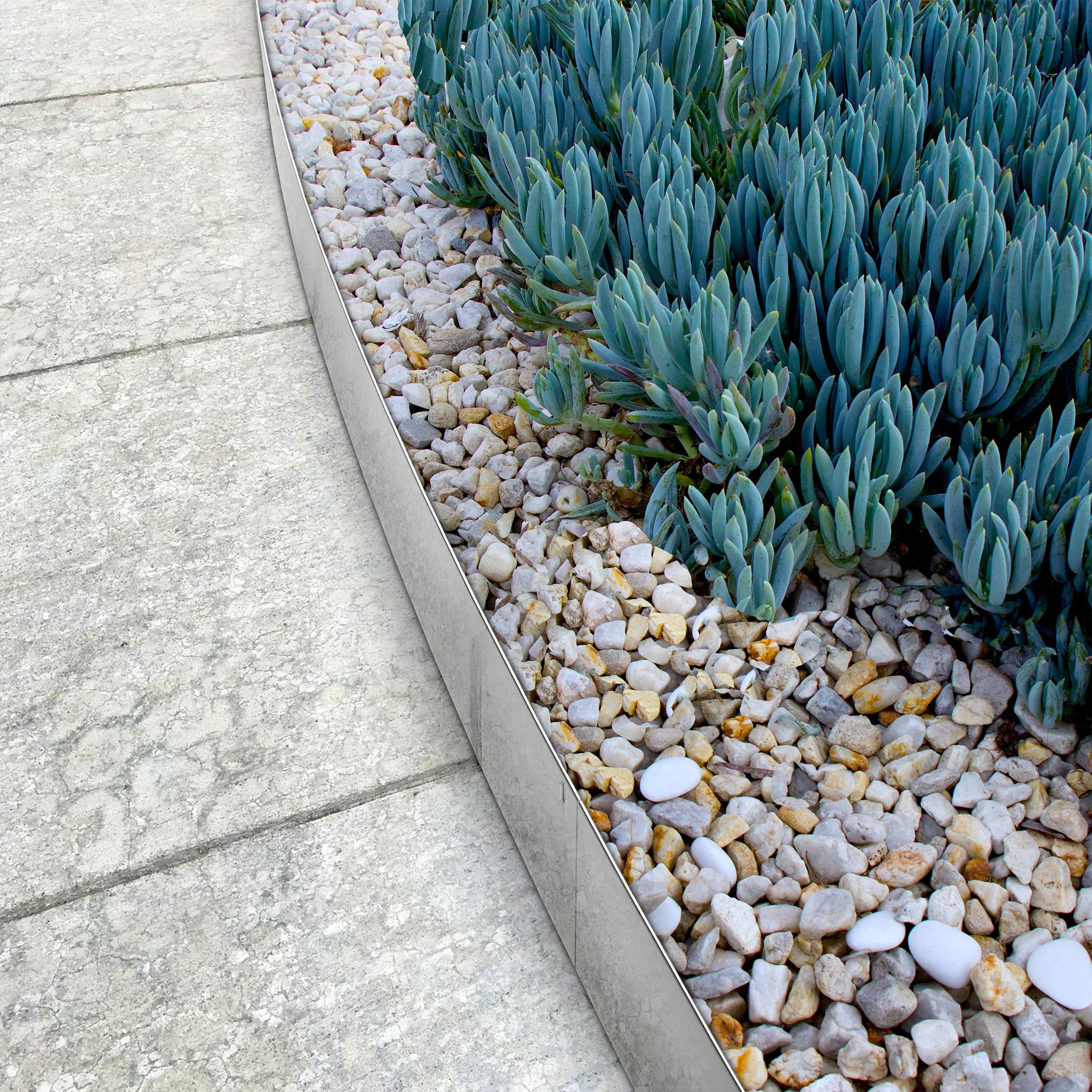 Vodaland 4 Inch Stainless Steel Garden Edging Kit with Installation Nails - Durable Landscape Border for Flower Beds, Lawns & Pathways - Perfect for Home Gardens, Yards and Outdoor Landscaping Projects