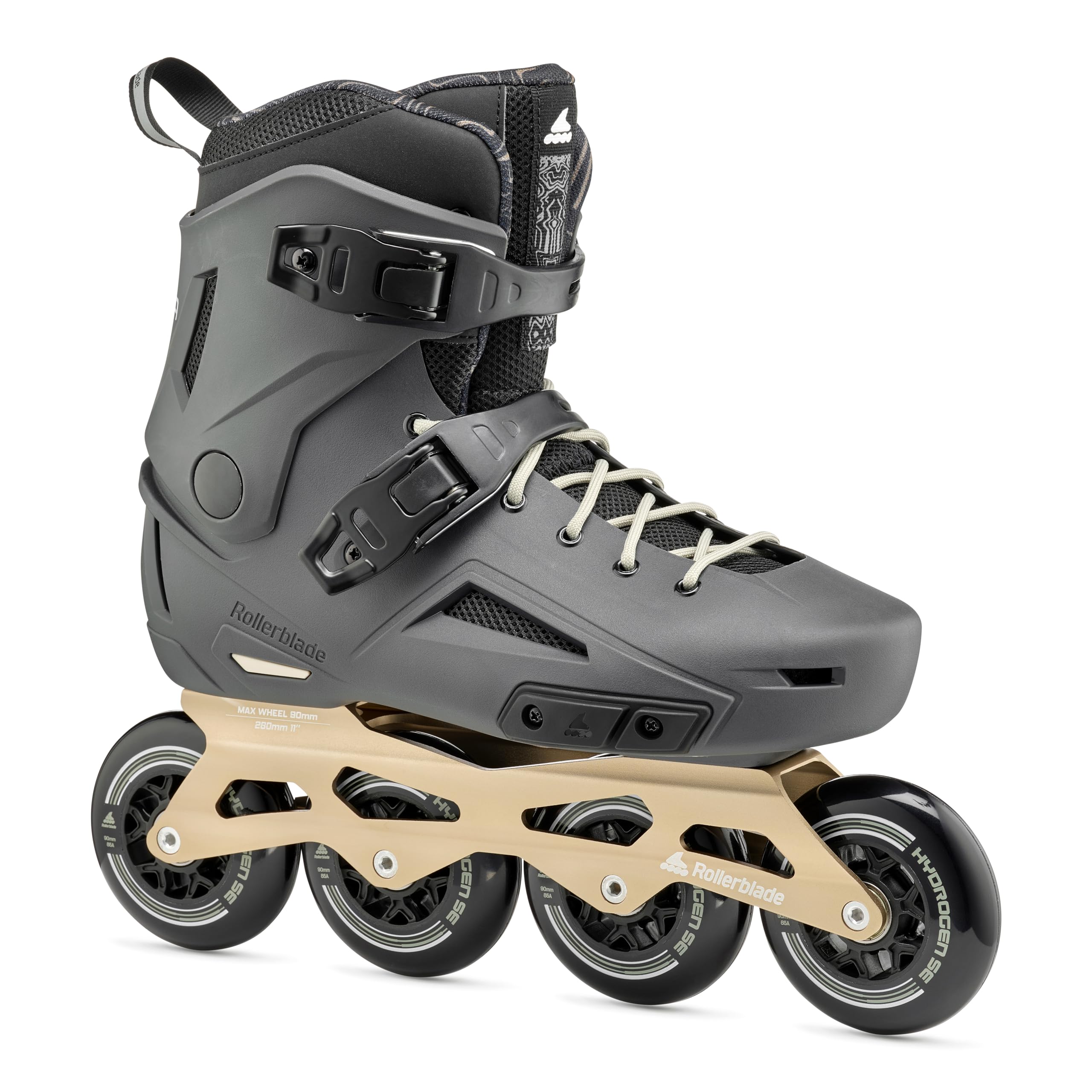 Rollerblade Lightning 90 Men's Urban Inline Skates - Anthracite & Taupe Color - Comfortable & Durable for City Commuting, Fitness & Outdoor Recreation