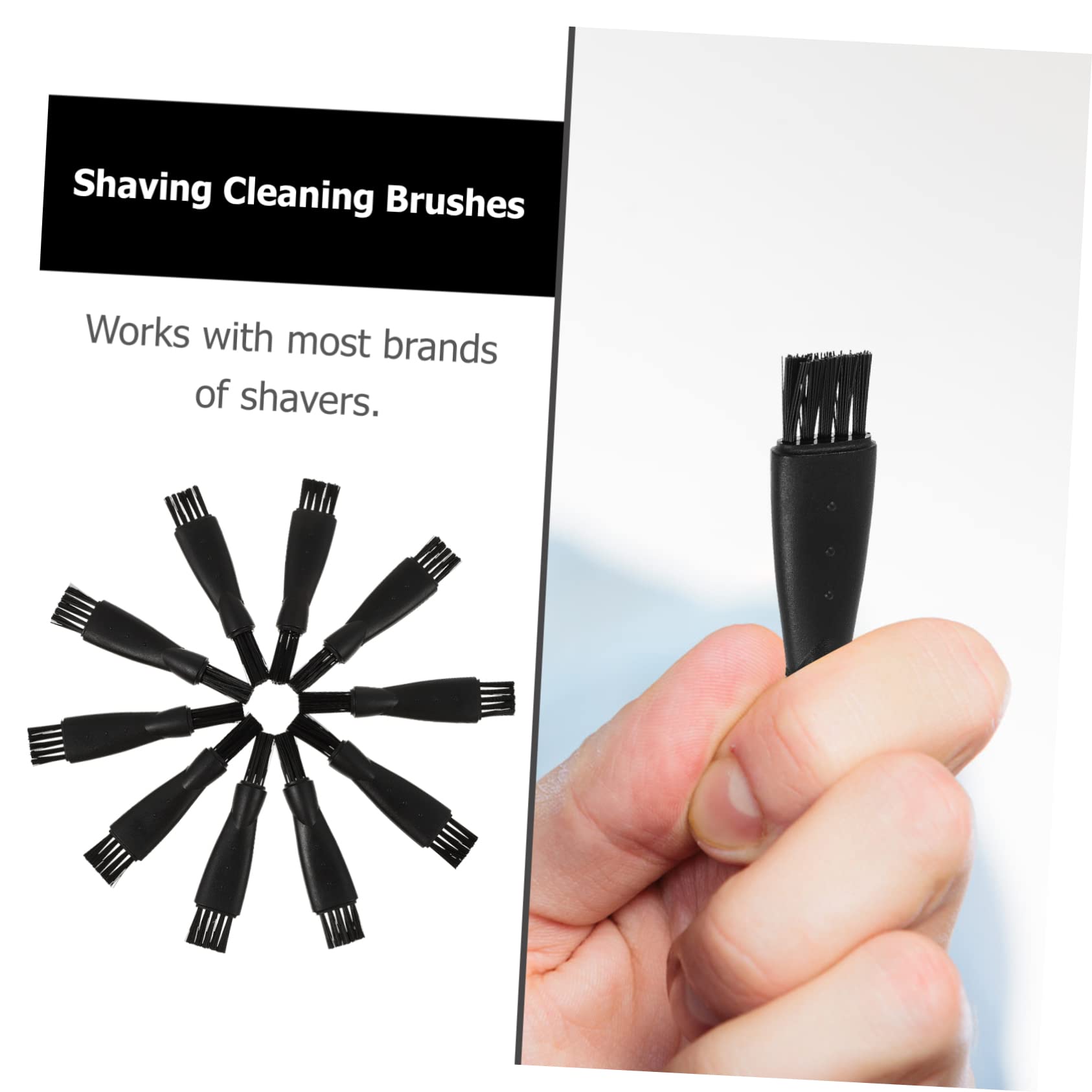 NOLITOY 10 Pack Electric Shaver Cleaning Brushes - Premium Replacement Bristle Brushes for Electric Razors & Shavers - Maintain Shaving Performance & Extend Blade Life - Perfect for Philips, Braun & Remington Shavers - Home & Travel Grooming Essential