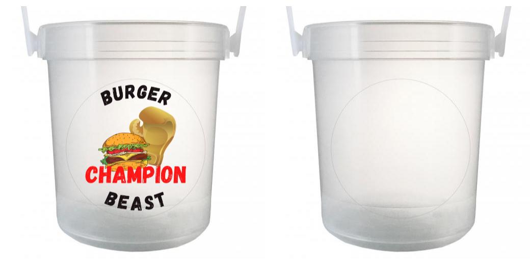 32 oz Plastic Rum Buckets with Custom Sticker - Perfect for Beach Parties, Cocktail Bars & Tropical Themed Events