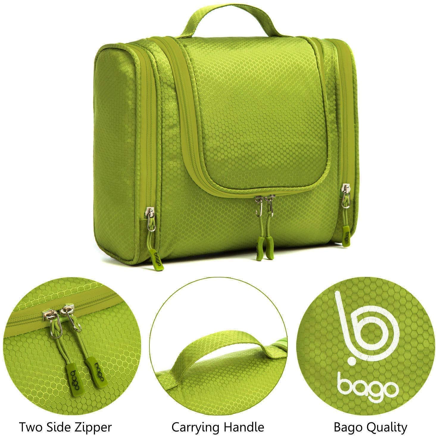 Waterproof Hanging Travel Toiletry Bag for Women & Men - Large Bathroom Organizer with Multiple Pockets - Perfect for Makeup, Shampoo & Essentials - Ideal for Camping, Gym & Airplane Travel (Green)