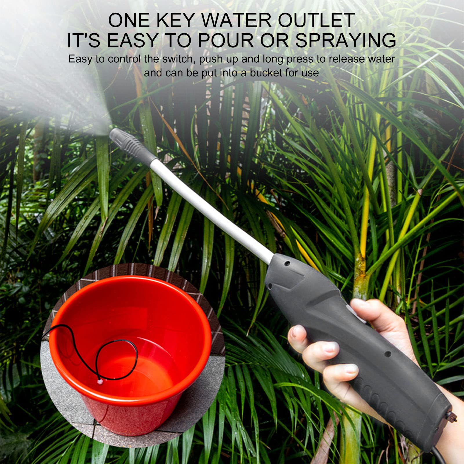 Battery Powered Electric Plant Sprayer - Adjustable Nozzle Handheld Garden Sprayer for Yard, Lawn, Weeds & Plants | Portable Automatic Watering Wand & Plant Mister for Indoor/Outdoor Gardening & Landscaping