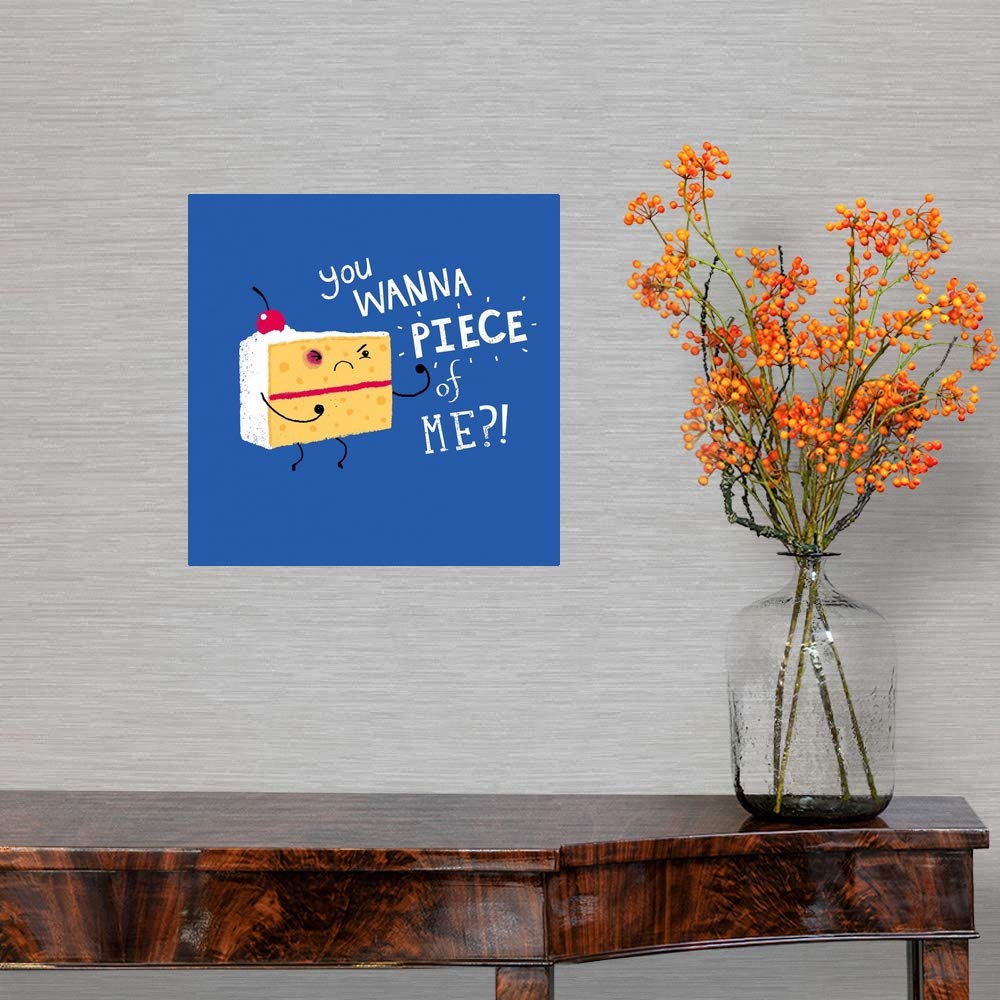 Angry Cake Wall Decal - Creative Cake Art Sticker for Home & Kitchen Decor - Perfect for Birthday Parties, Bakeries, and Cake Shops