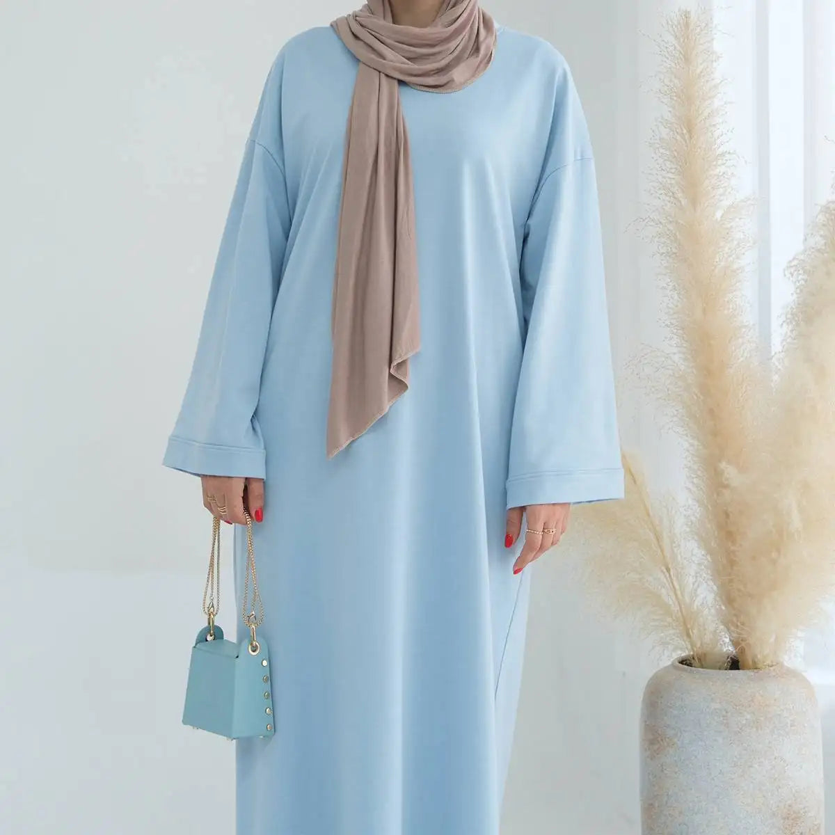 Elegant Solid Color Plain Abaya Dress for Women - Modest Muslim Prayer Dress - Perfect for Daily Wear, Prayer & Special Occasions