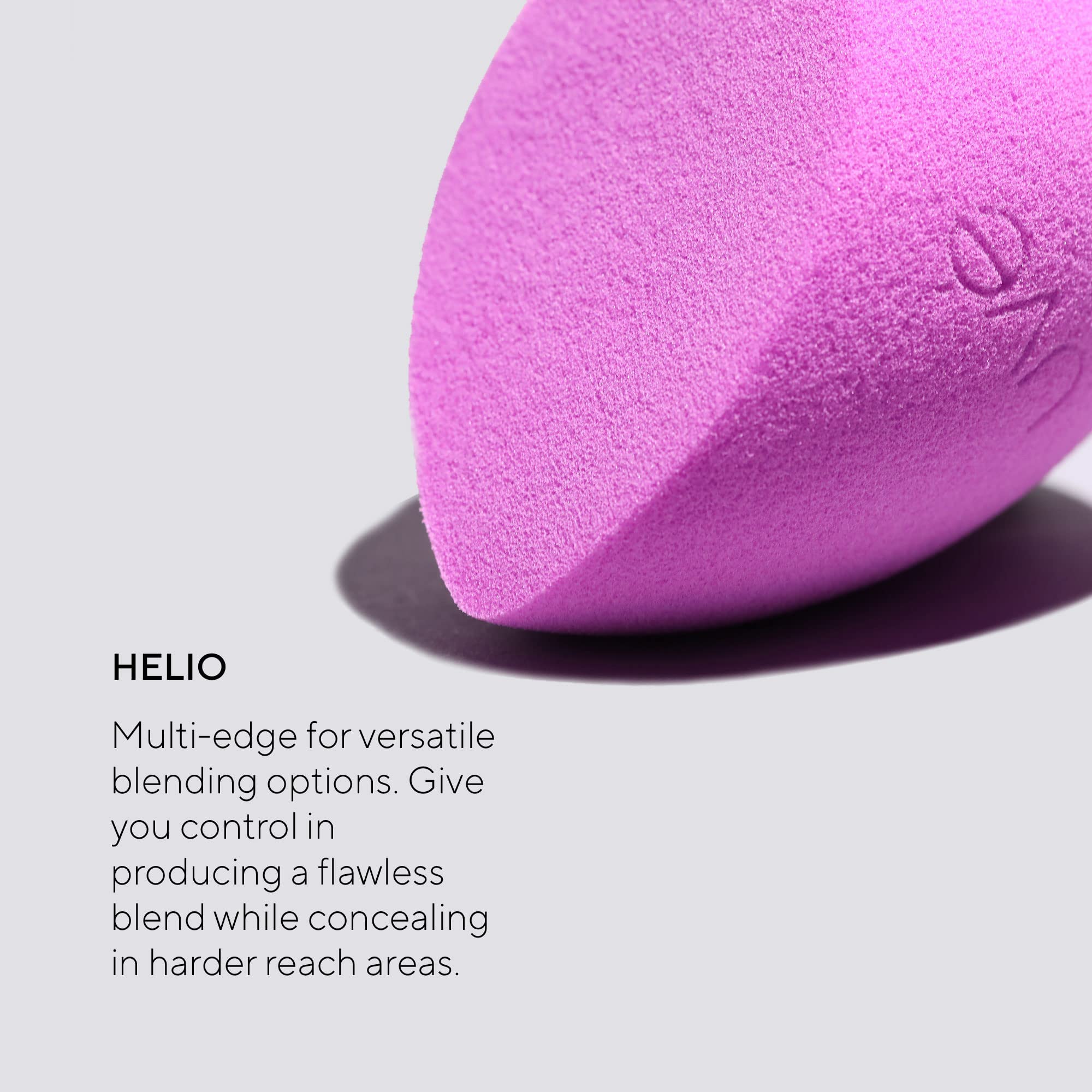 Helio Vegan & Cruelty-Free Makeup Sponge - Professional Beauty Blender for Foundation, Powder & Cream - Perfect for Flawless Blending & Gentle Face Cleansing - Ideal for Daily Makeup Application & Skincare Routine