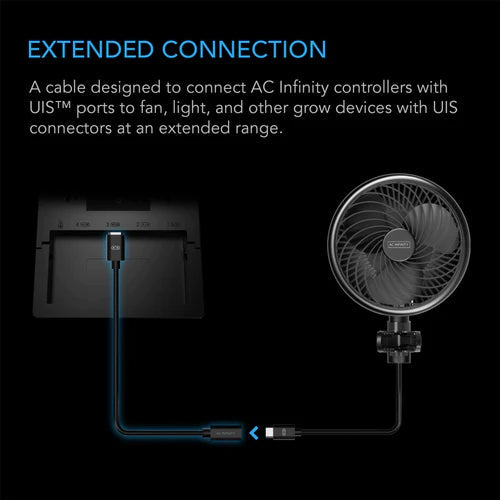 AC Infinity UIS to UIS Extension Cable - Female to Male 10ft (AC EXQ9) for Grow Tent Ventilation & Hydroponics System