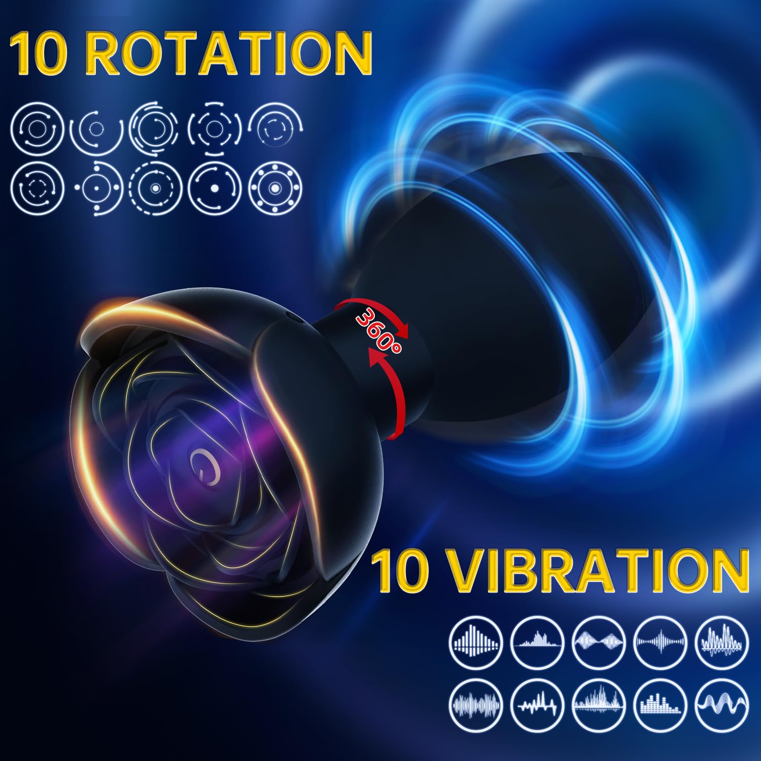 Remote Control Anal Plug Vibrator - 10 Vibration & Rotation Modes for Men & Women, Prostate Massager & Couples Pleasure Sex Toy | Perfect for Solo Play, Couples Intimacy & Sensual Exploration