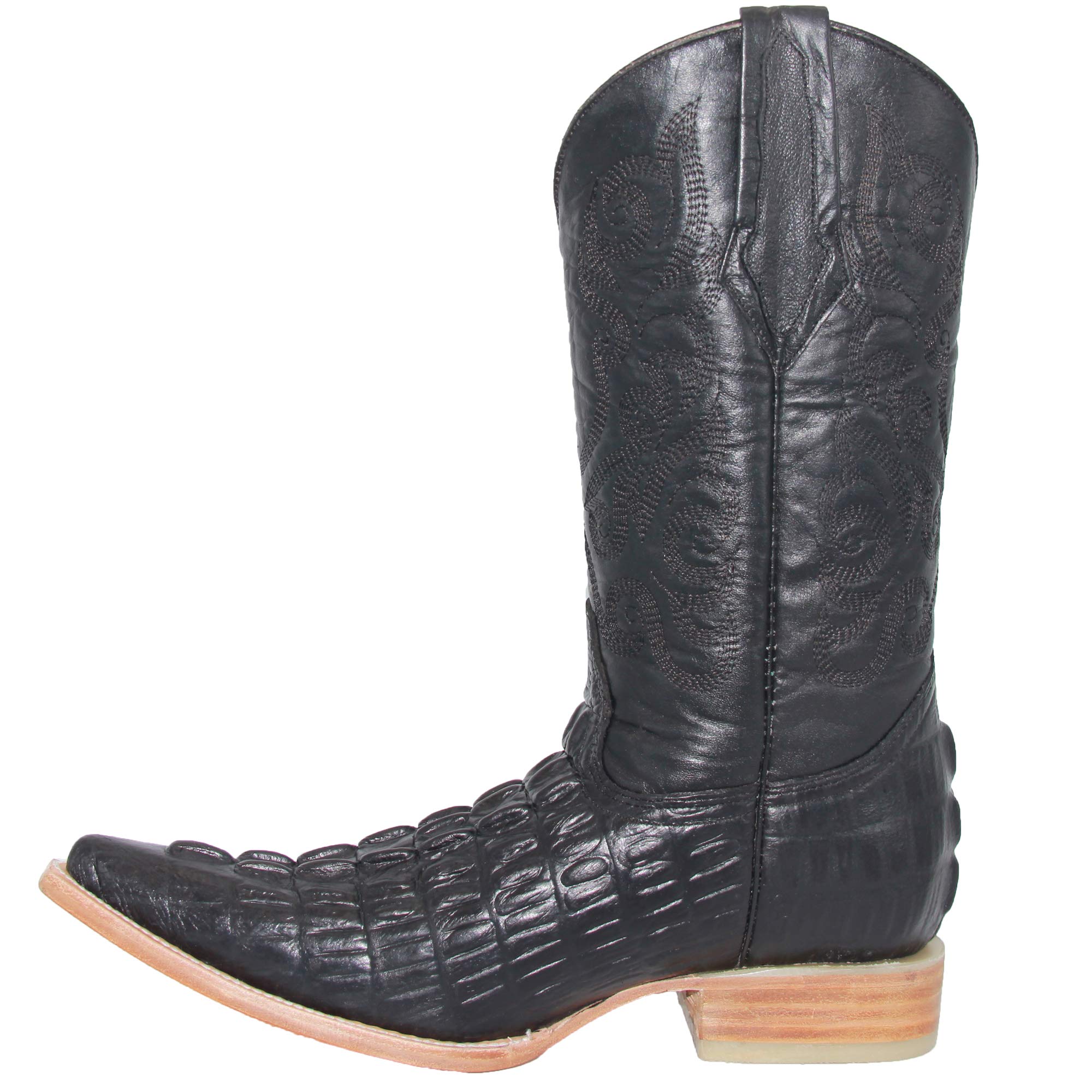 Men's Western Leather Cowboy Boots with Alligator Print - Stylish & Durable for Rodeo, Country Music Festivals & Casual Wear