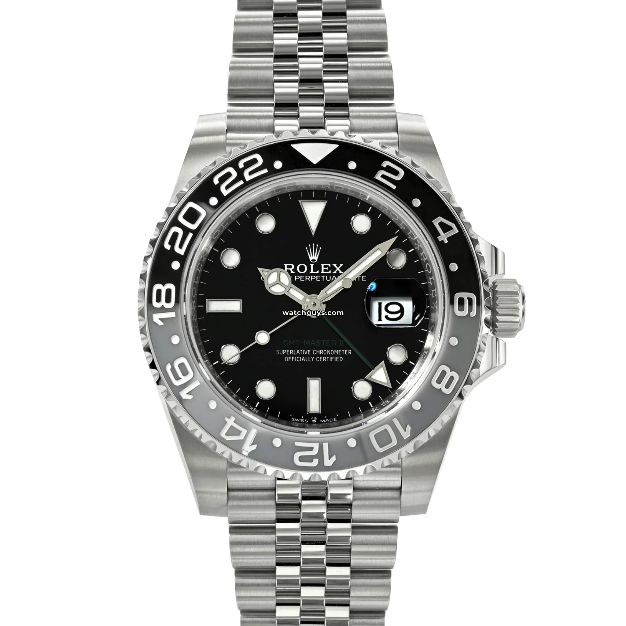 Rolex GMT Master II 126710GRNR Stainless Steel Watch with Black and Gray Ceramic Bezel - Perfect for Travel, Business & Luxury Watch Collectors