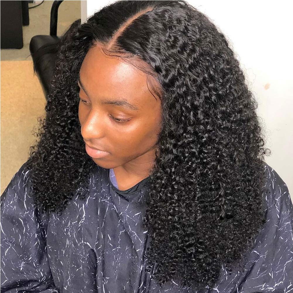 4B 4C Short Curly Full Lace Wig - Afro Kinky Curly Human Hair Wig with Transparent Lace & Bleached Knots - Undetectable Fake Scalp Wig with Baby Hair for Natural Look - Perfect for Daily Wear, Cosplay, and Protective Hairstyles