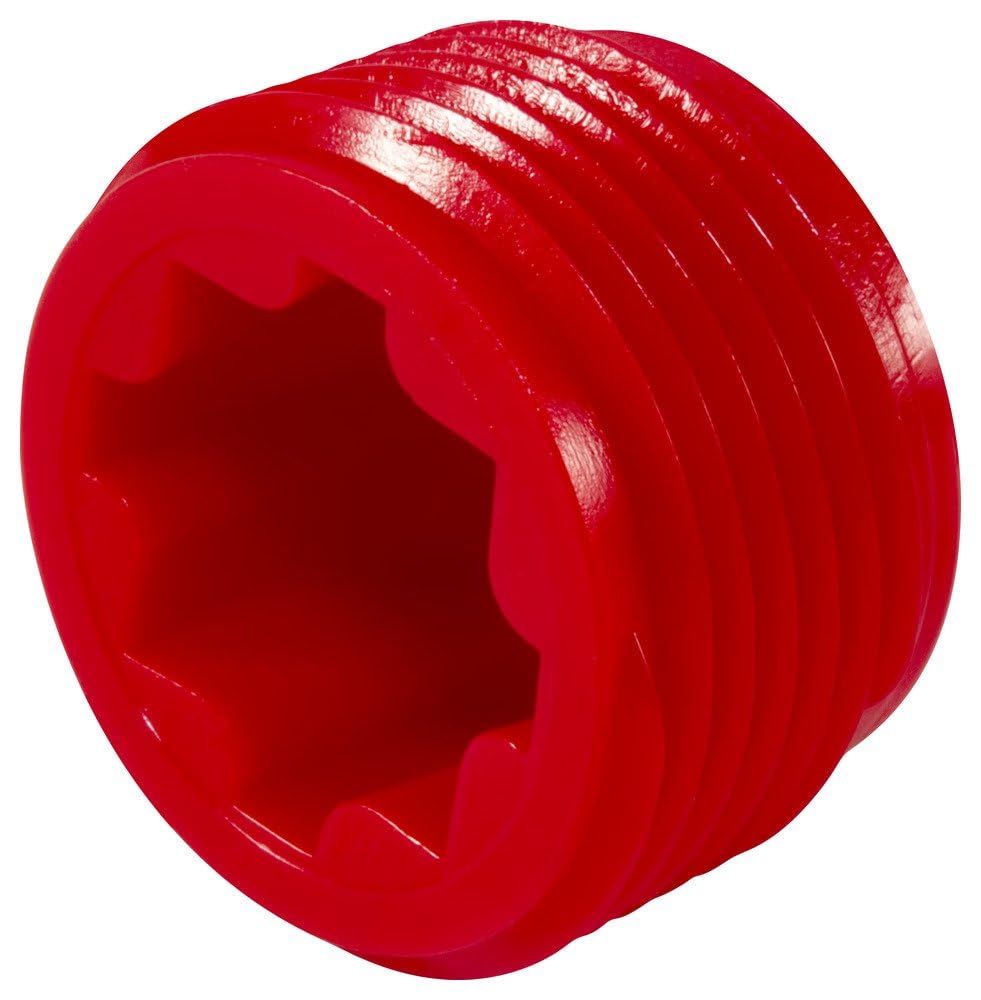 Caplugs P-68V P Series Plastic Threaded Plugs - 200 Pack Red HD-PE for NPT/NPS Pipe Fittings | NPT 3/4