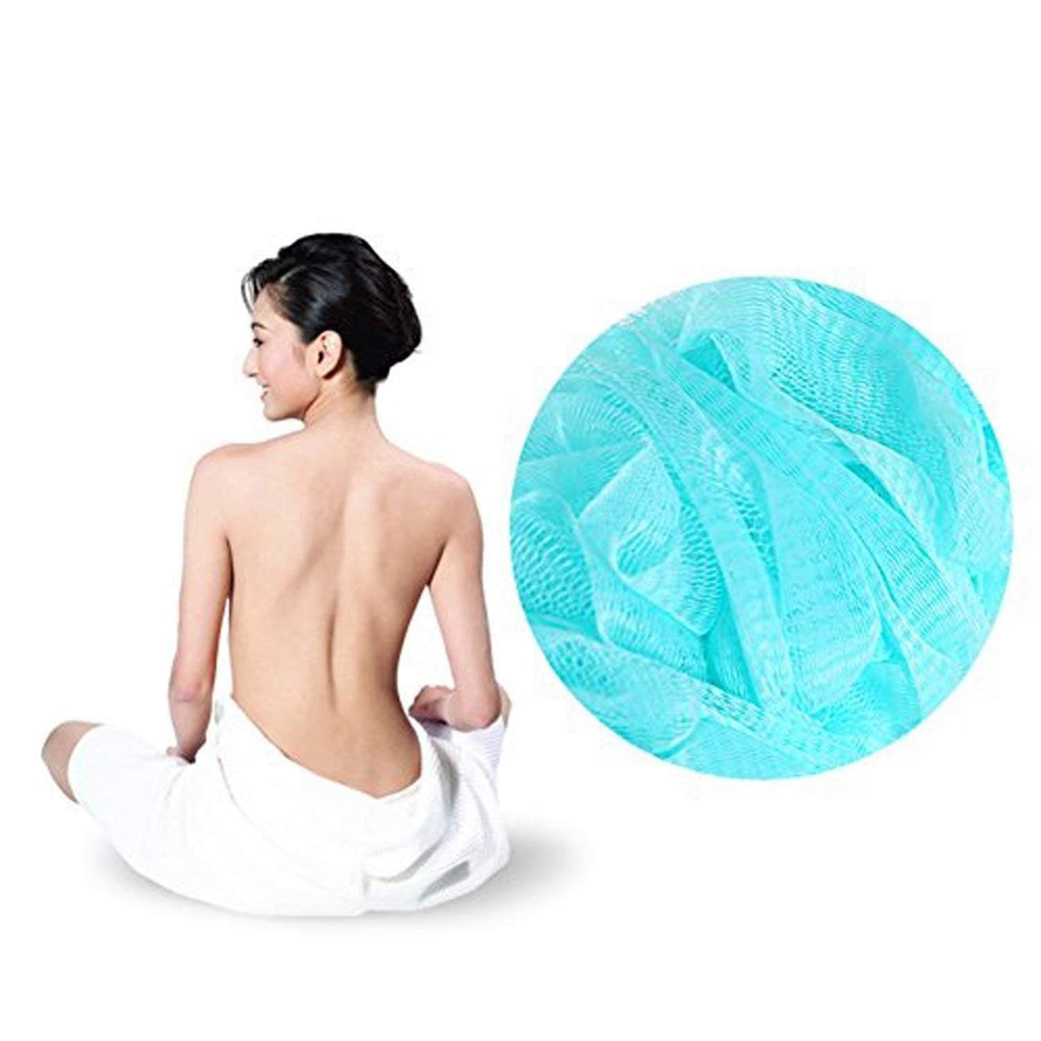 Exfoliating Loofah Bath Brush with Long Handle - Soft Mesh Body Scrubber for Shower & Back Care - Nylon Sponge on Stick for Men & Women - Gentle Lather & Deep Cleansing - Perfect for Exfoliation & Spa Days (Multicolor, Pack of 1)