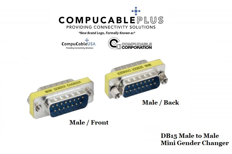 DB15 Male to Male D-Sub Serial Mini Gender Changer Coupler Adapter (6-Pack) - Perfect for Computer, Monitor & Industrial Equipment Connections